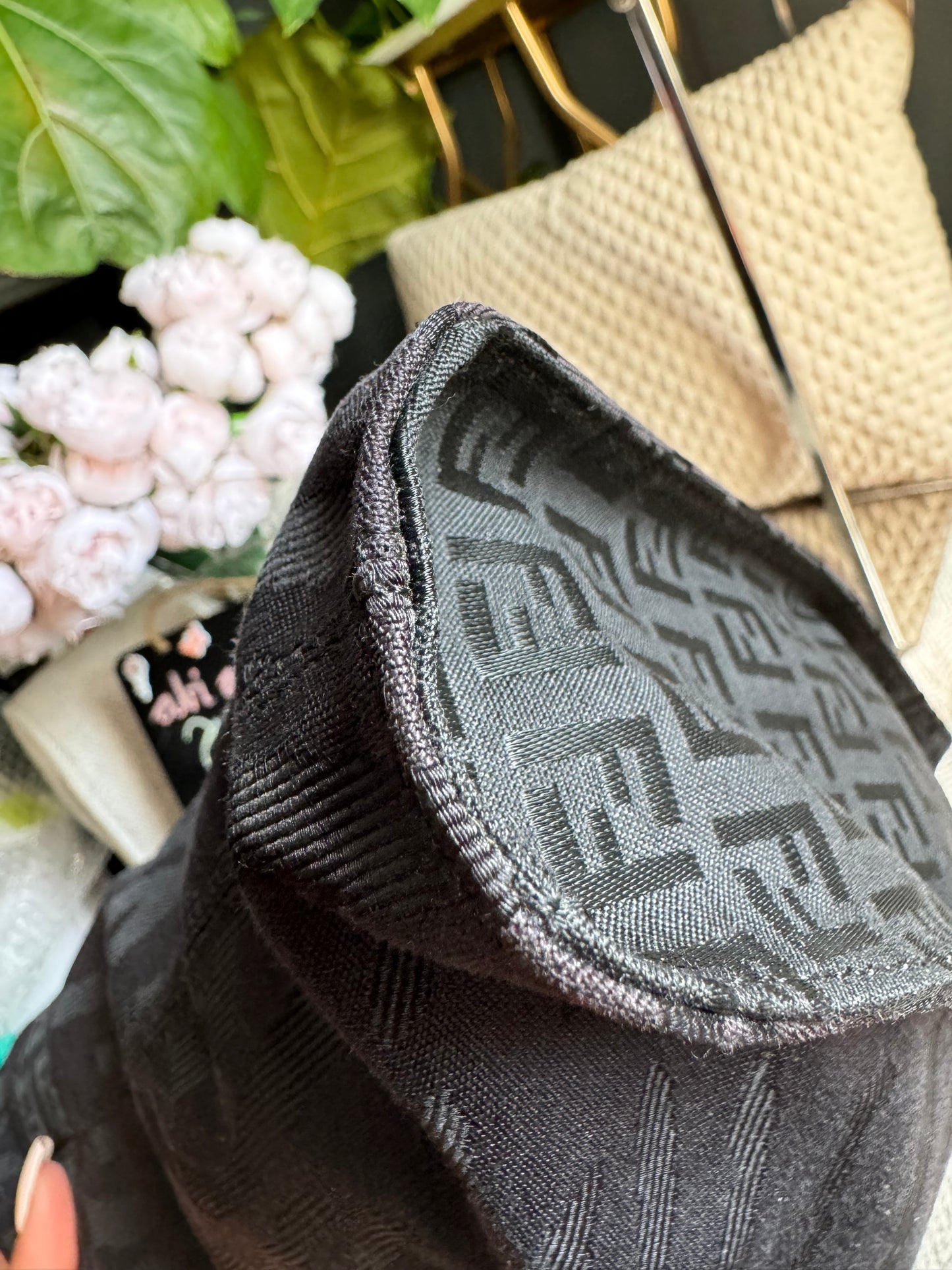 Fendi Zucca Zucchino FF Logo Zebra Print with Silver Monogram Tag