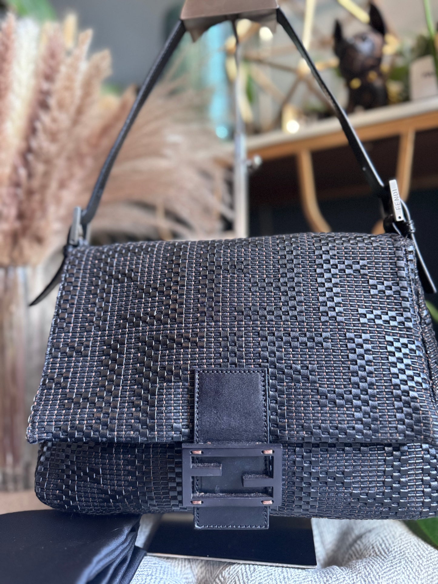 Fendi Leather Weave Mama Baguette