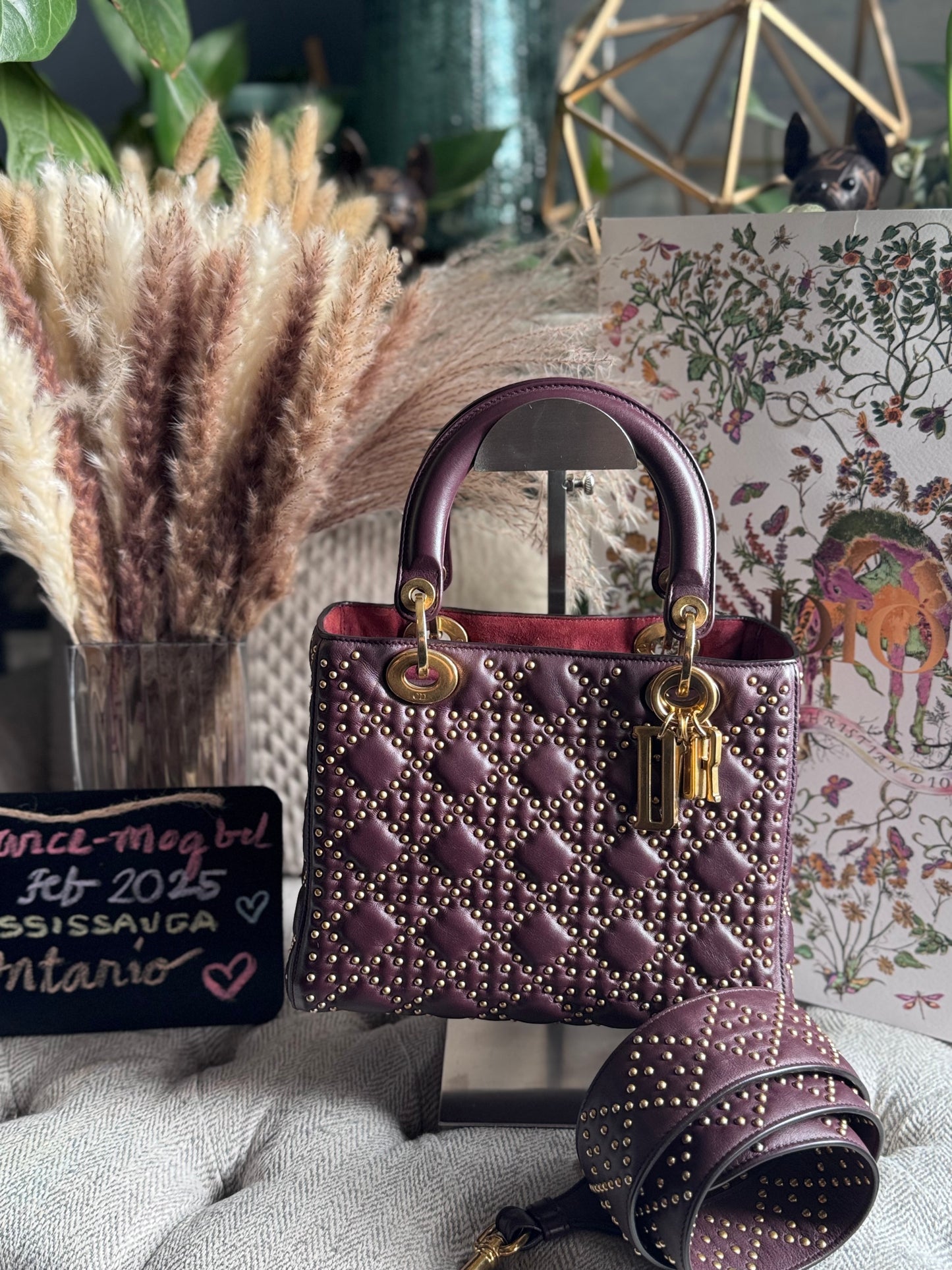 Dior Medium Cannage Studded Lady Dior
