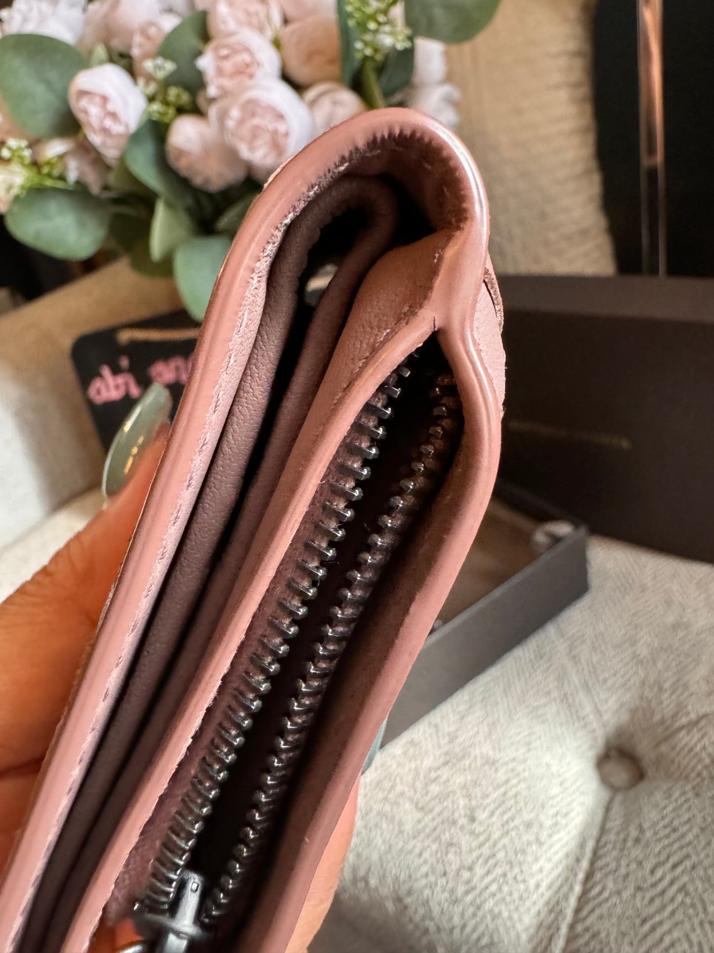 Bottega Veneta Compact Wallet in blush