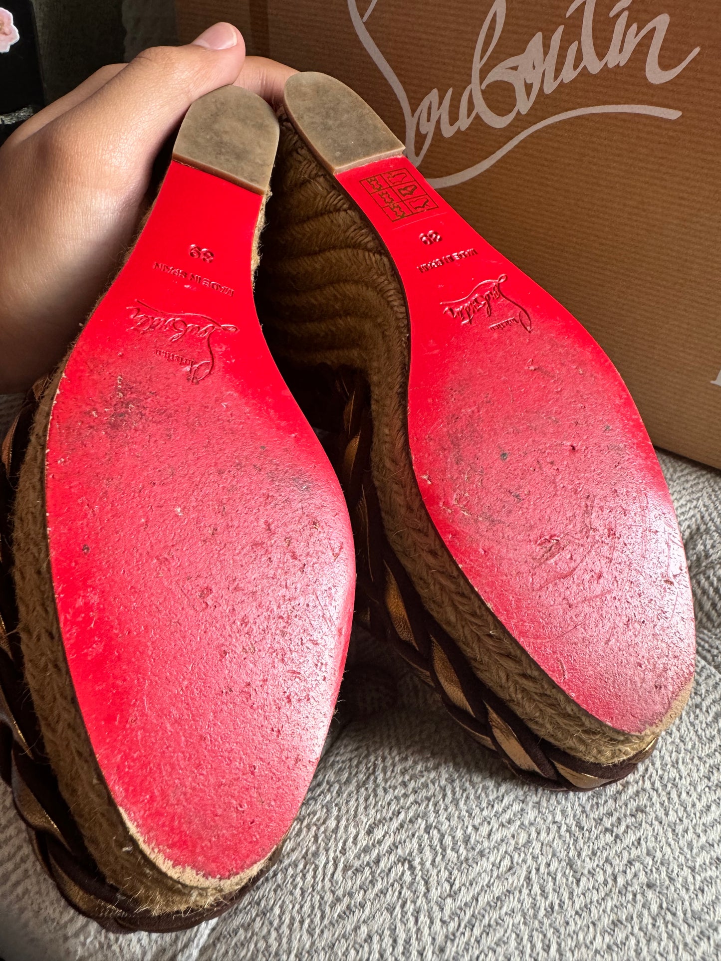 Christian Louboutin Cadena Tresse 140 Wedge Sandals