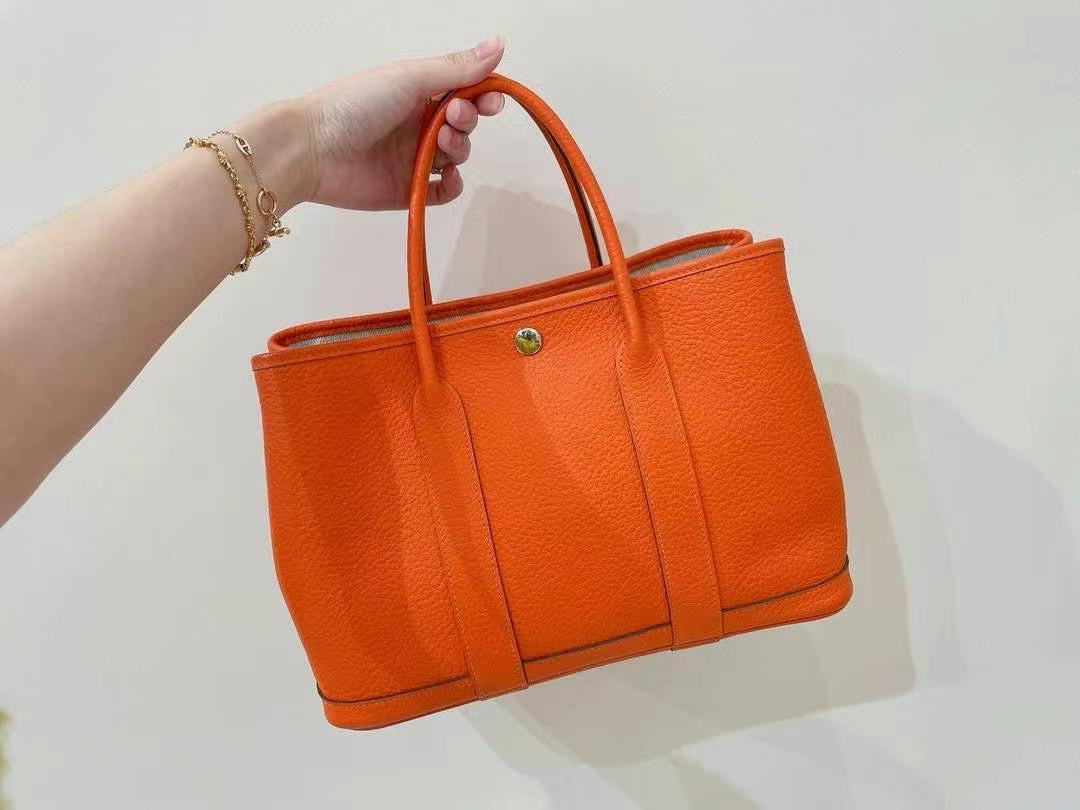 PREORDER ONLY-Hermes Garden Party in Orange Leather