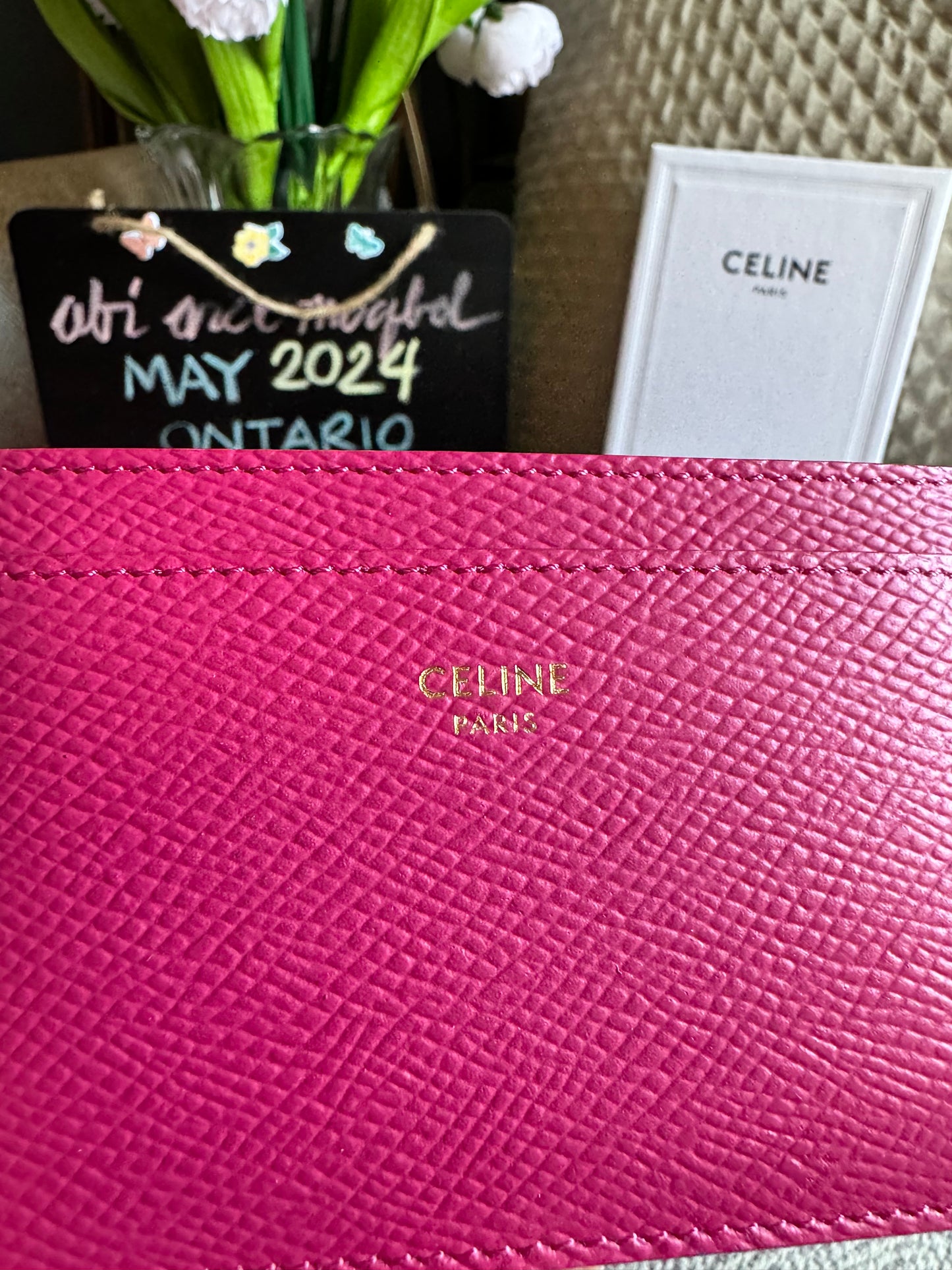 Celine Grained Calfskin cardholder