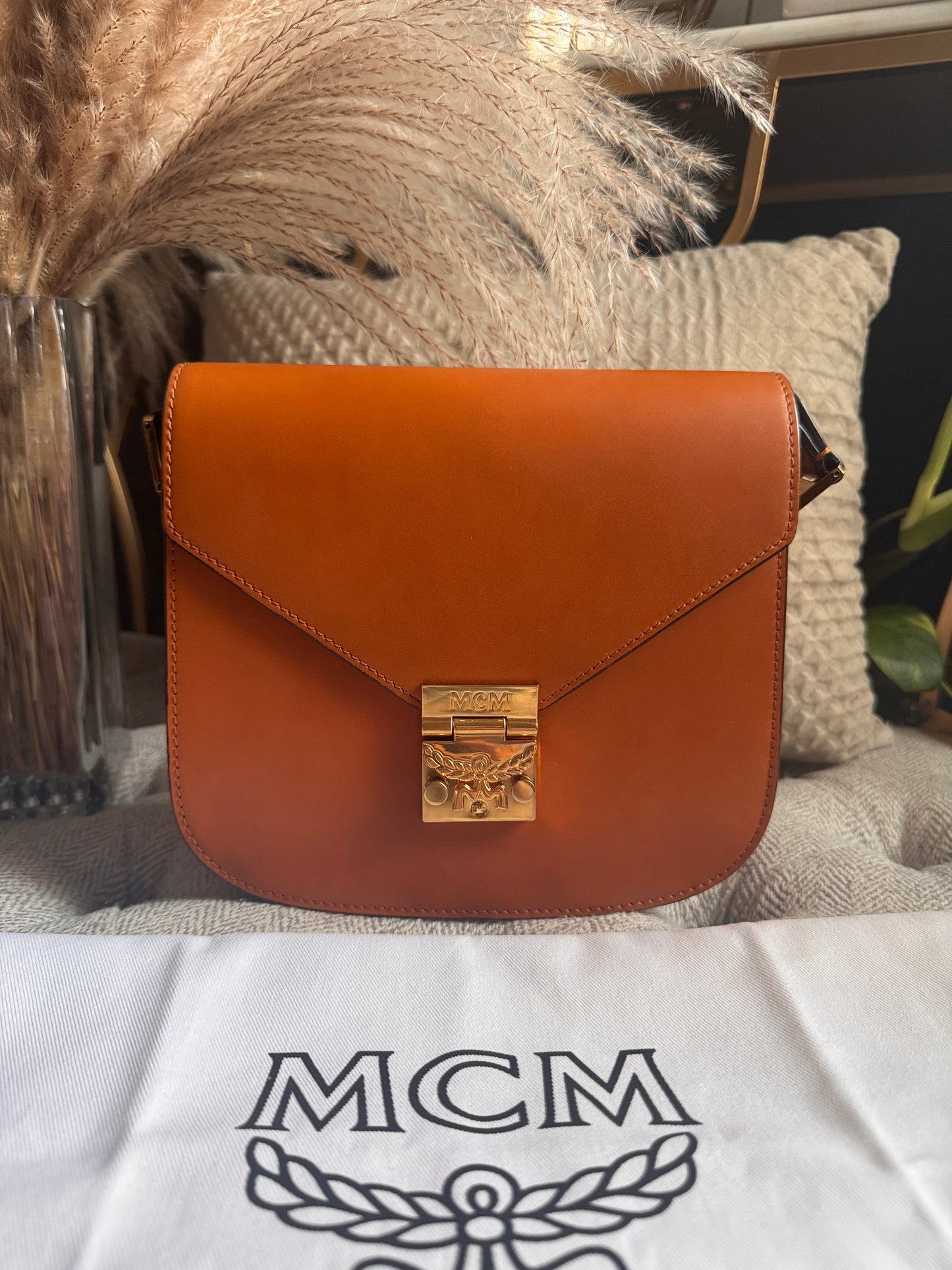 MCM Calfskin Patricia Leather Crossbody