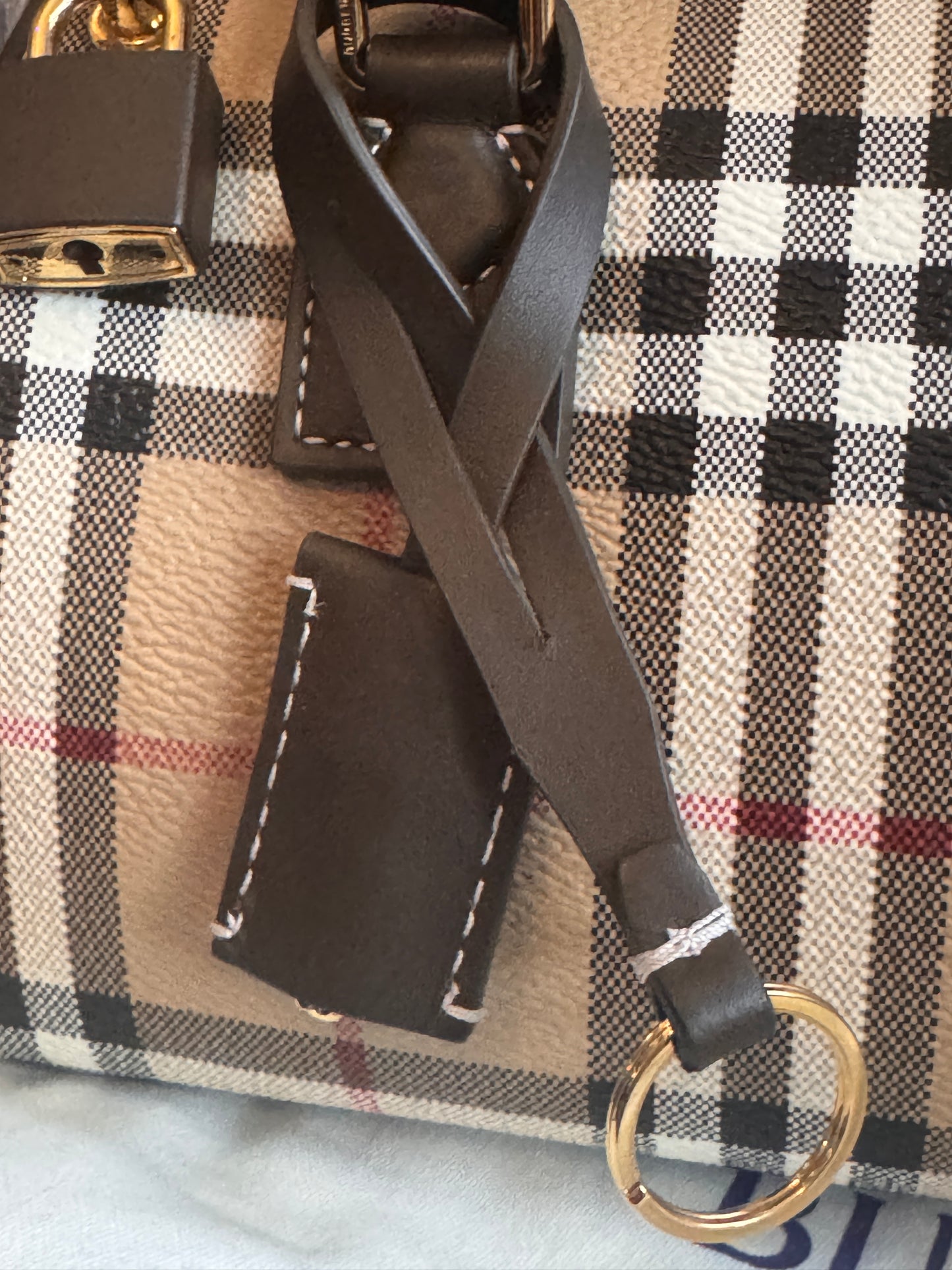 Burberry Mini Check Bowling Bag in Military