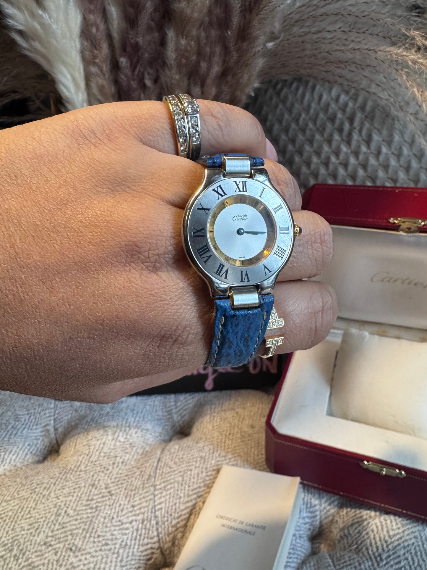 Cartier Vintage Must De Cartier Watch with leather strap