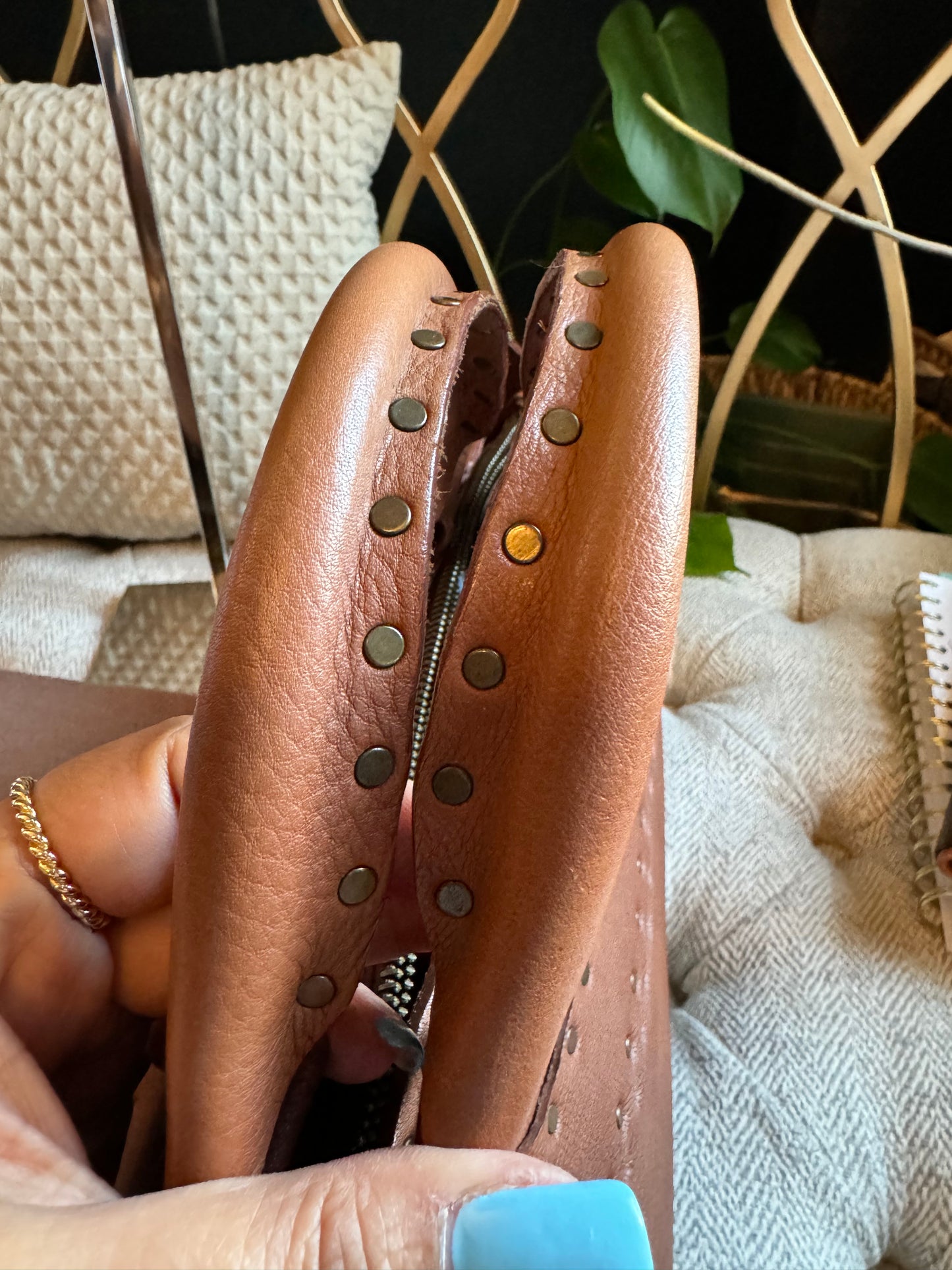 Celine Vintage Studded Leather Tote