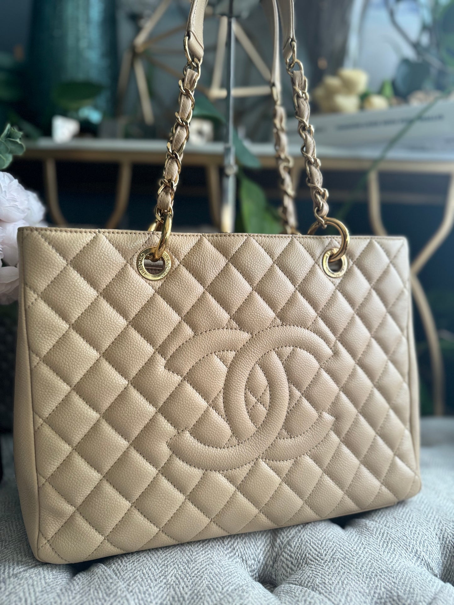 Chanel Beige GST in Gold Hardware