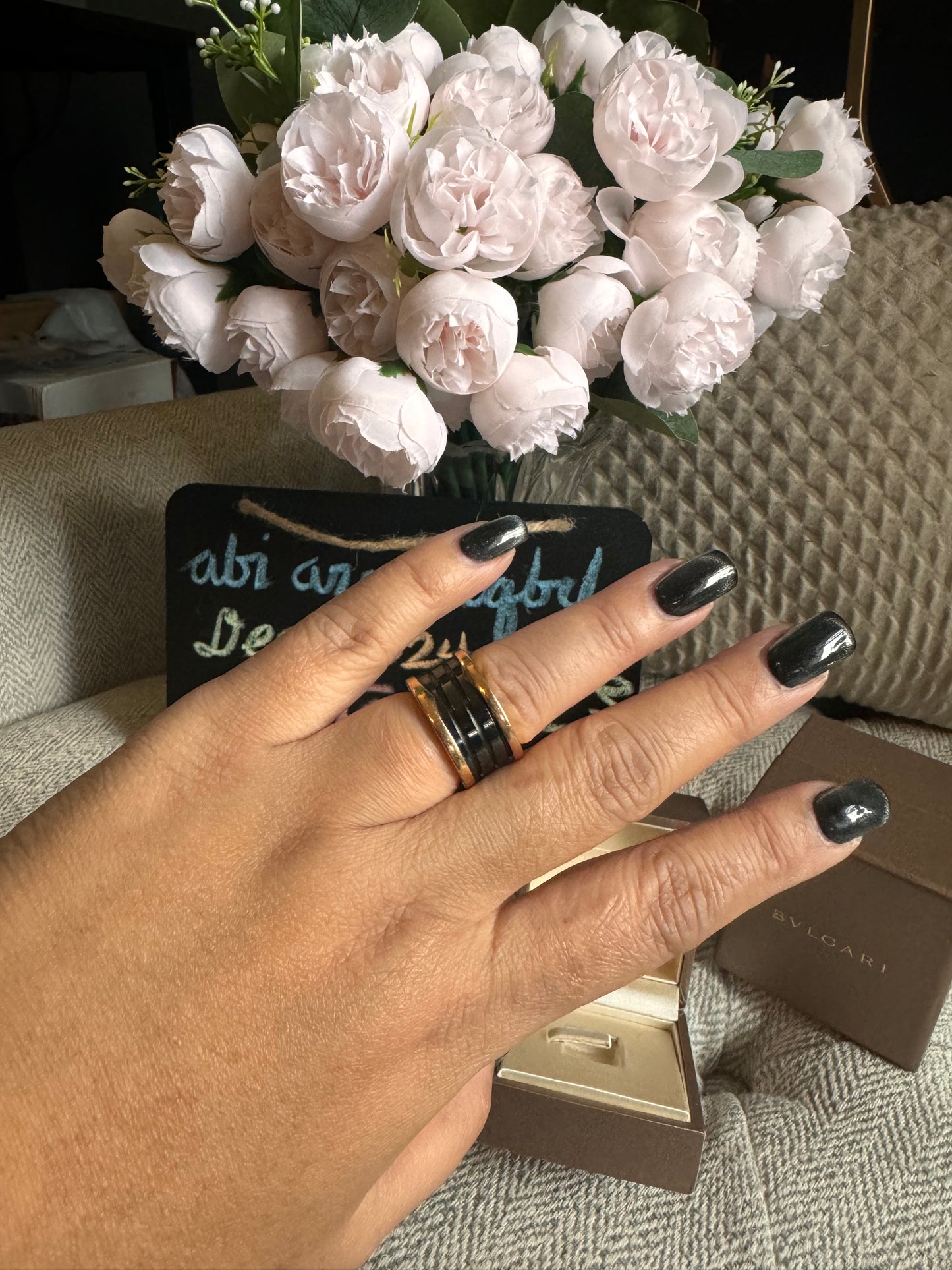 Bulgari B Zero 1 Ring in Rose Gold and Black Ceramic
