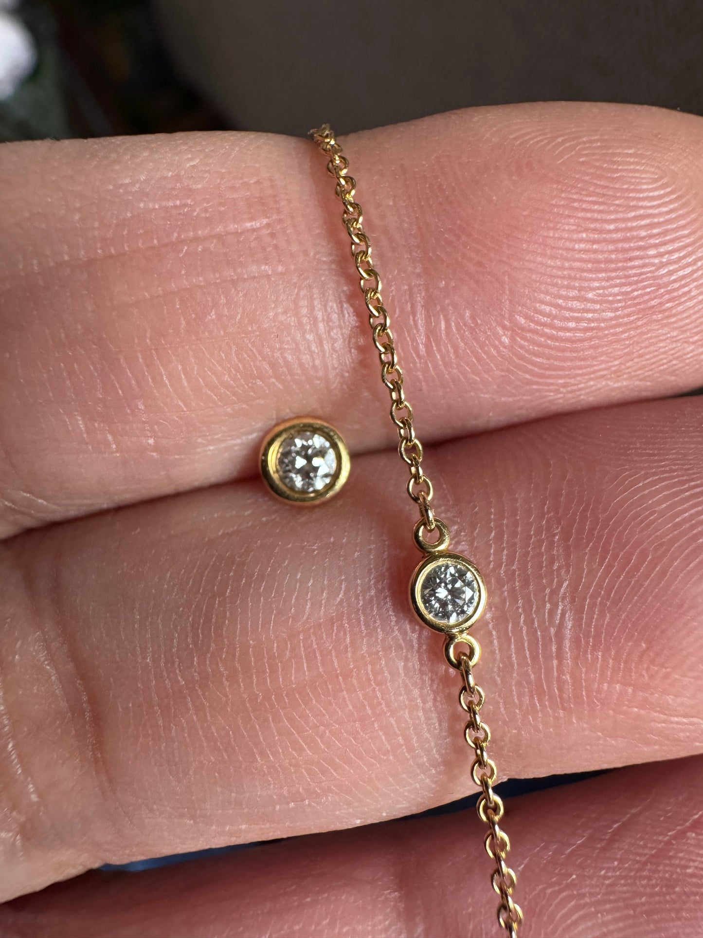 Tiffany&Co 18k Elsa Peretti Diamond by the Yard Earrings