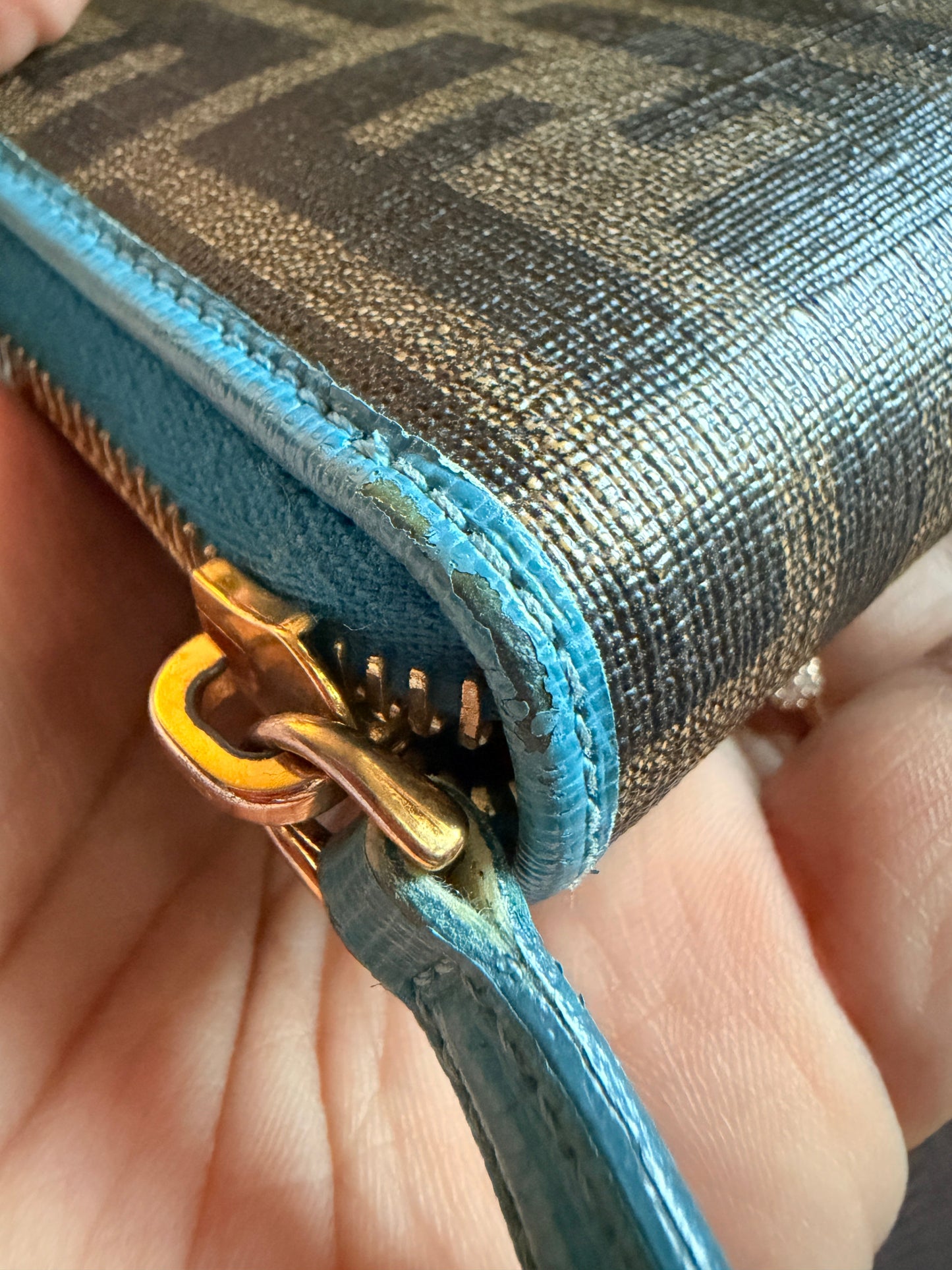 Fendi Zucca Turquoise Wallet