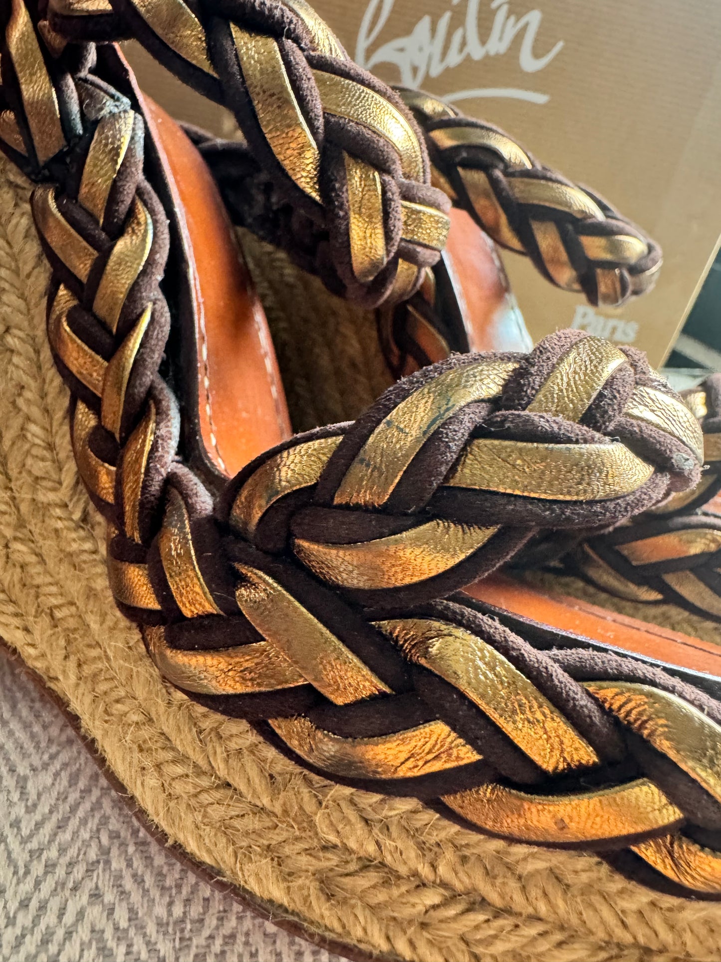 Christian Louboutin Cadena Tresse 140 Wedge Sandals