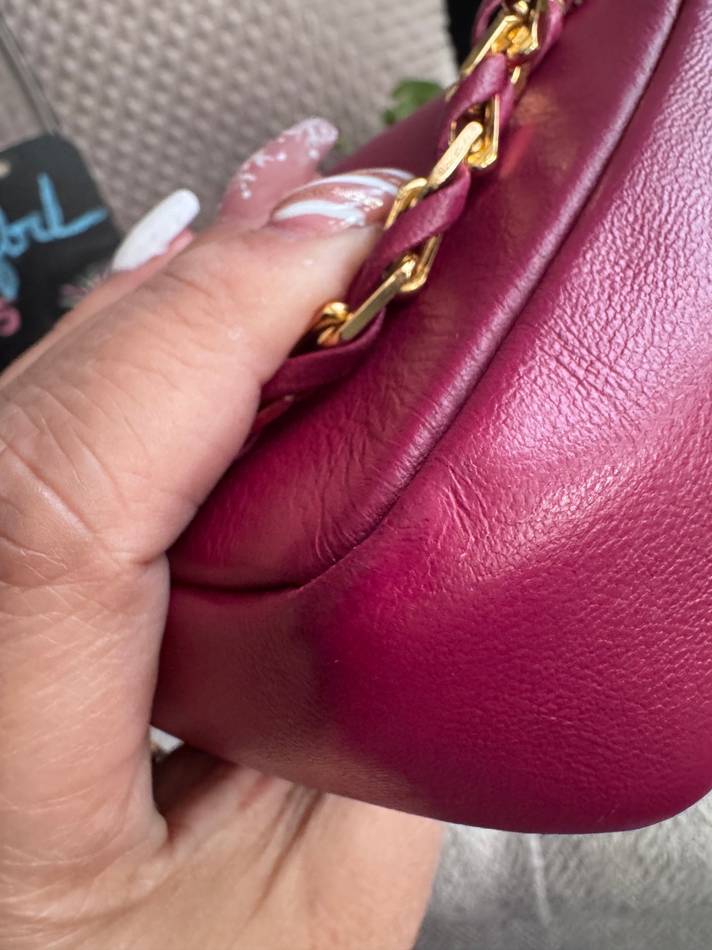 FENDI Nappa Mini Be Baguette Shoulder Bag Ciclamino