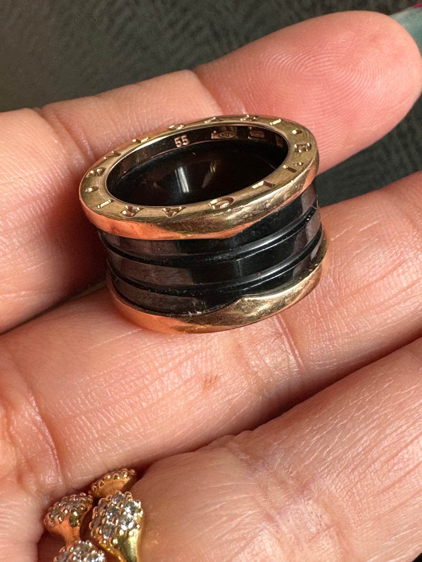 Bulgari B Zero 1 Ring in Rose Gold and Black Ceramic