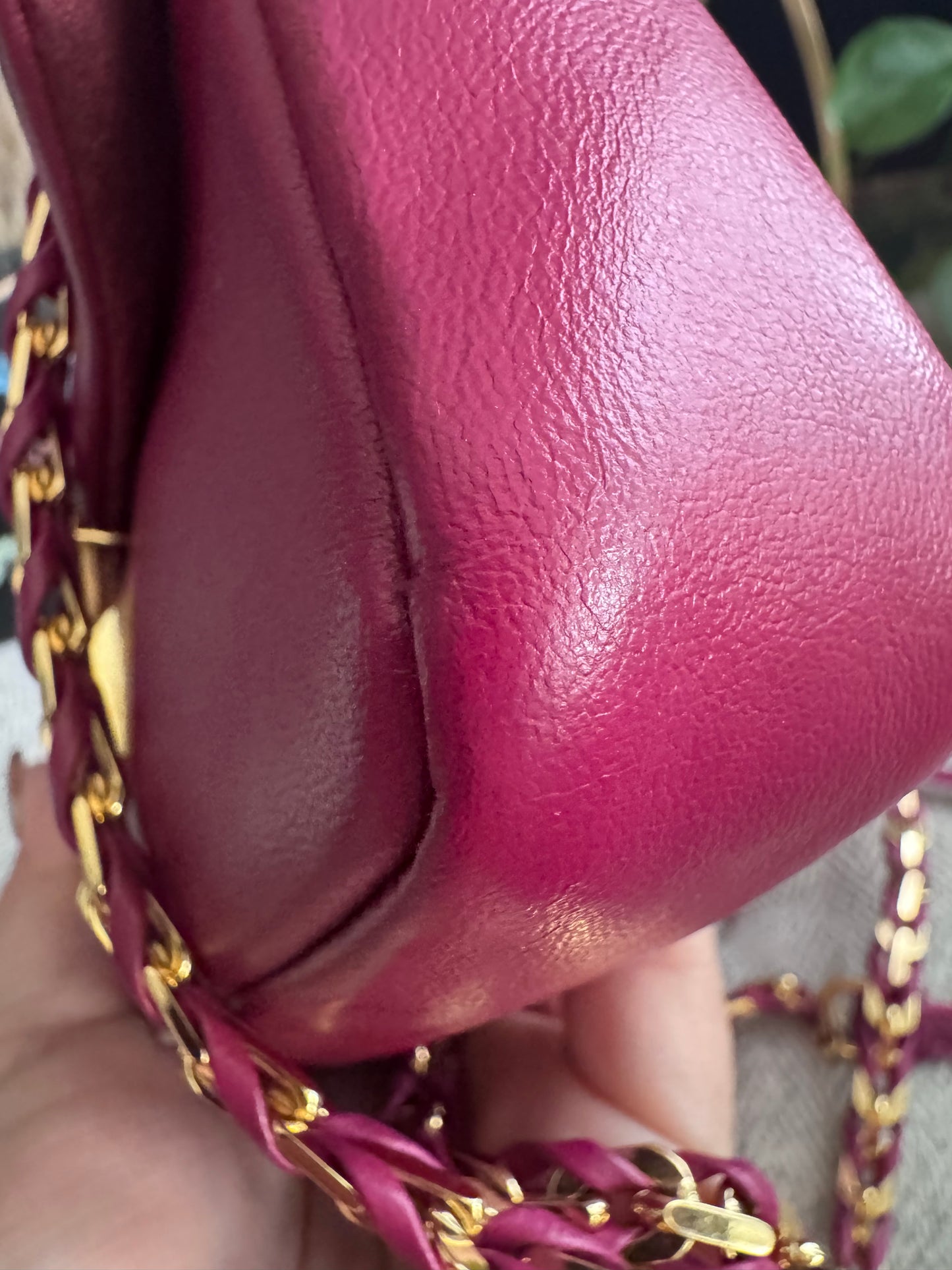 FENDI Nappa Mini Be Baguette Shoulder Bag Ciclamino