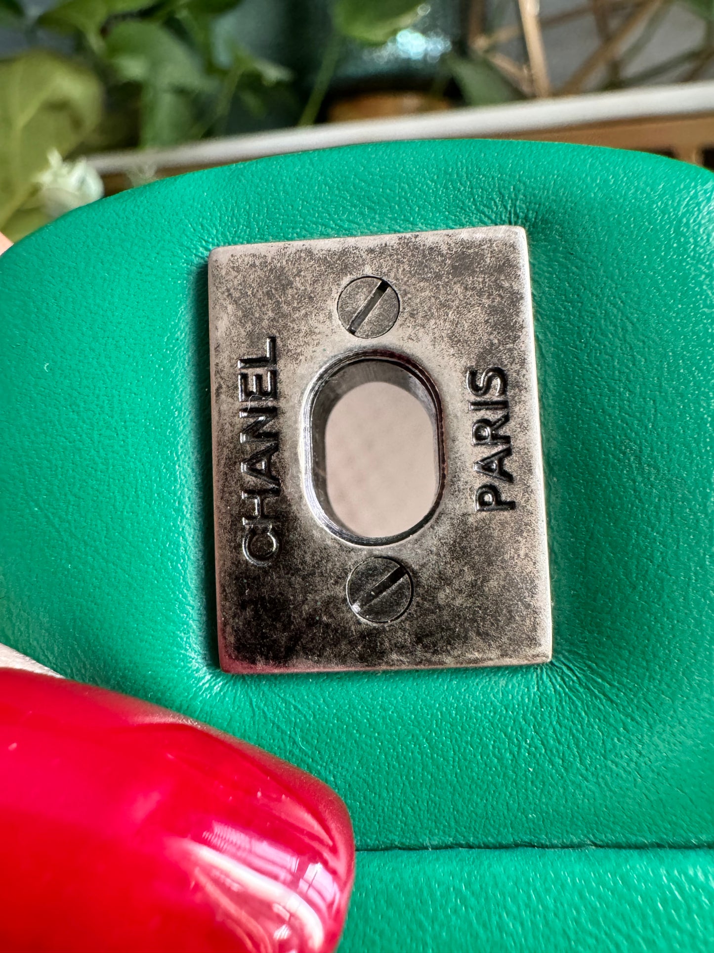 Chanel Rock My Shoulder Flap Green Quilted Calfskin/ Naturally Grained Sheepskin Inner Lining/MAR -Métal Aged Ruthenium Hardware (SN 24221601)