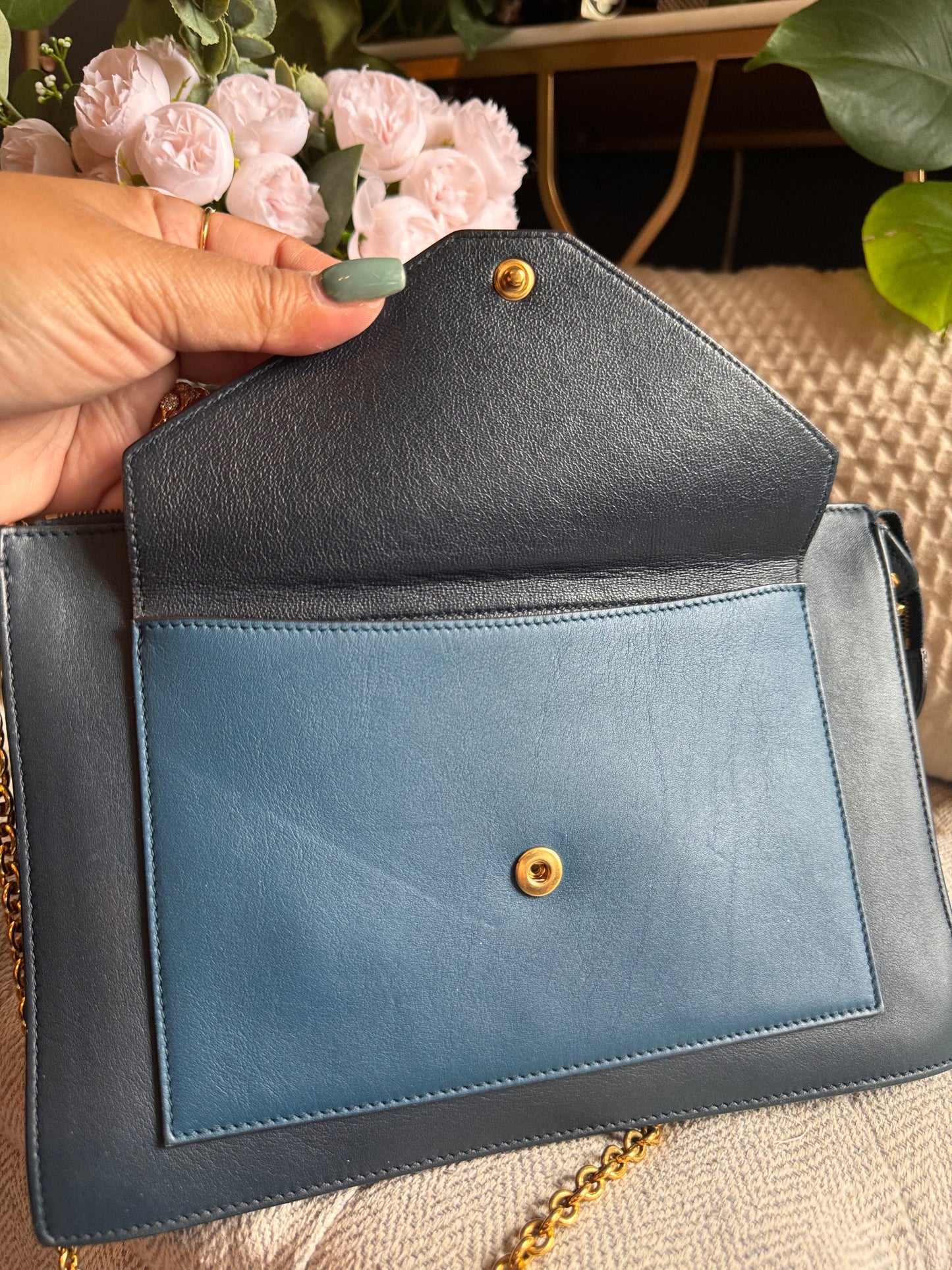 Celine Tricolour Pocket Envelope on Chain