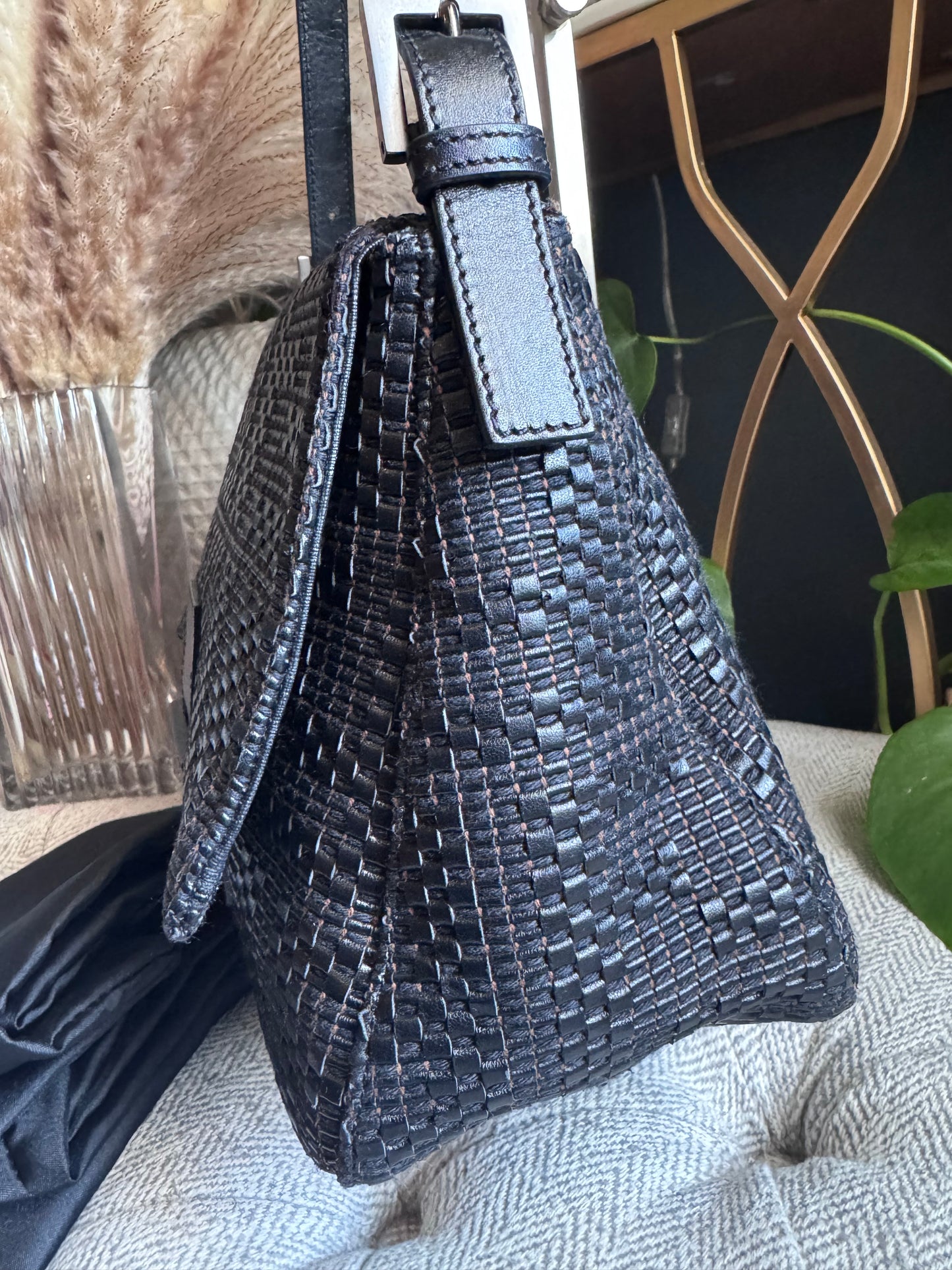 Fendi Leather Weave Mama Baguette