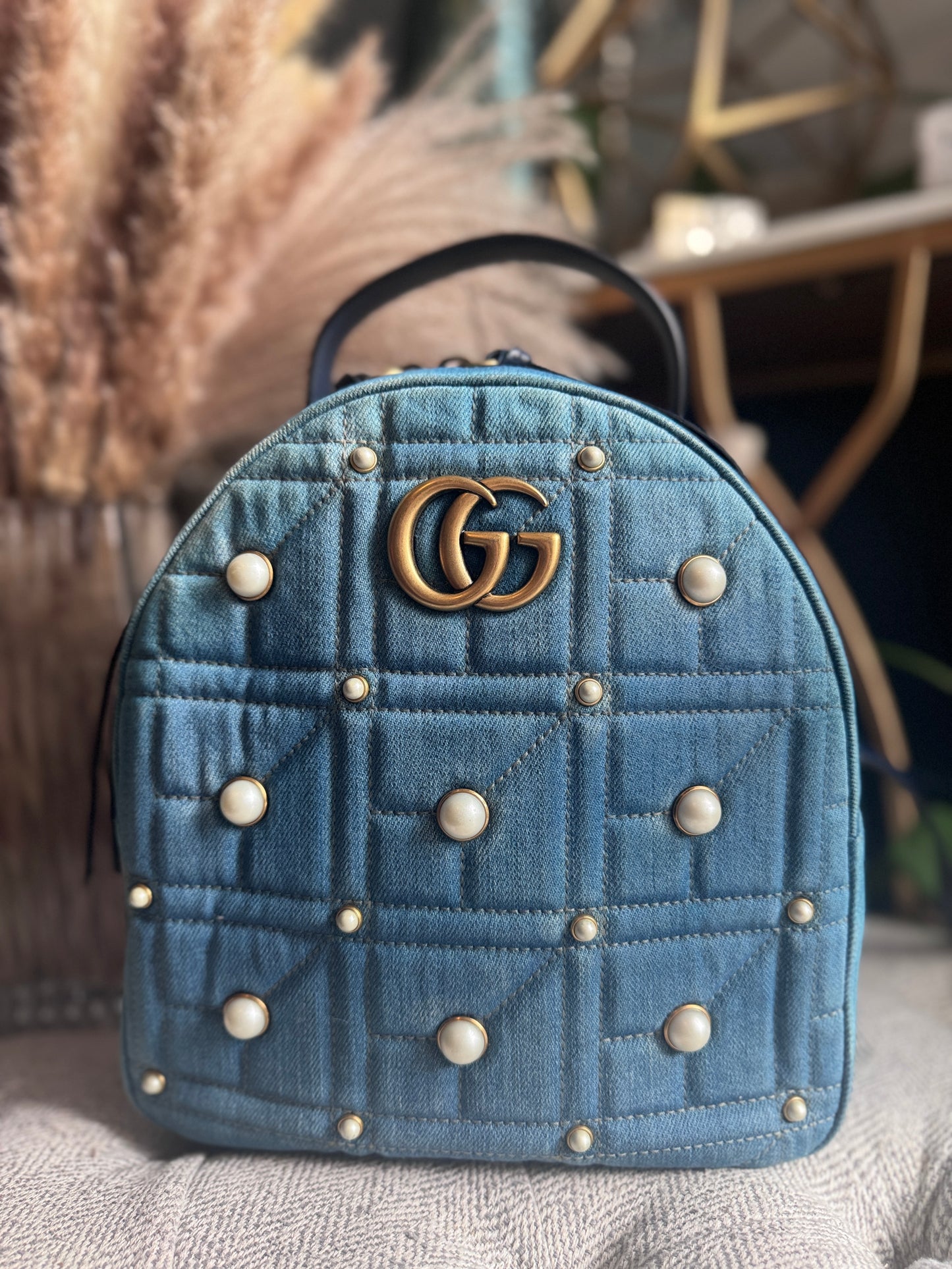 Gucci Marmont Denim Backpack