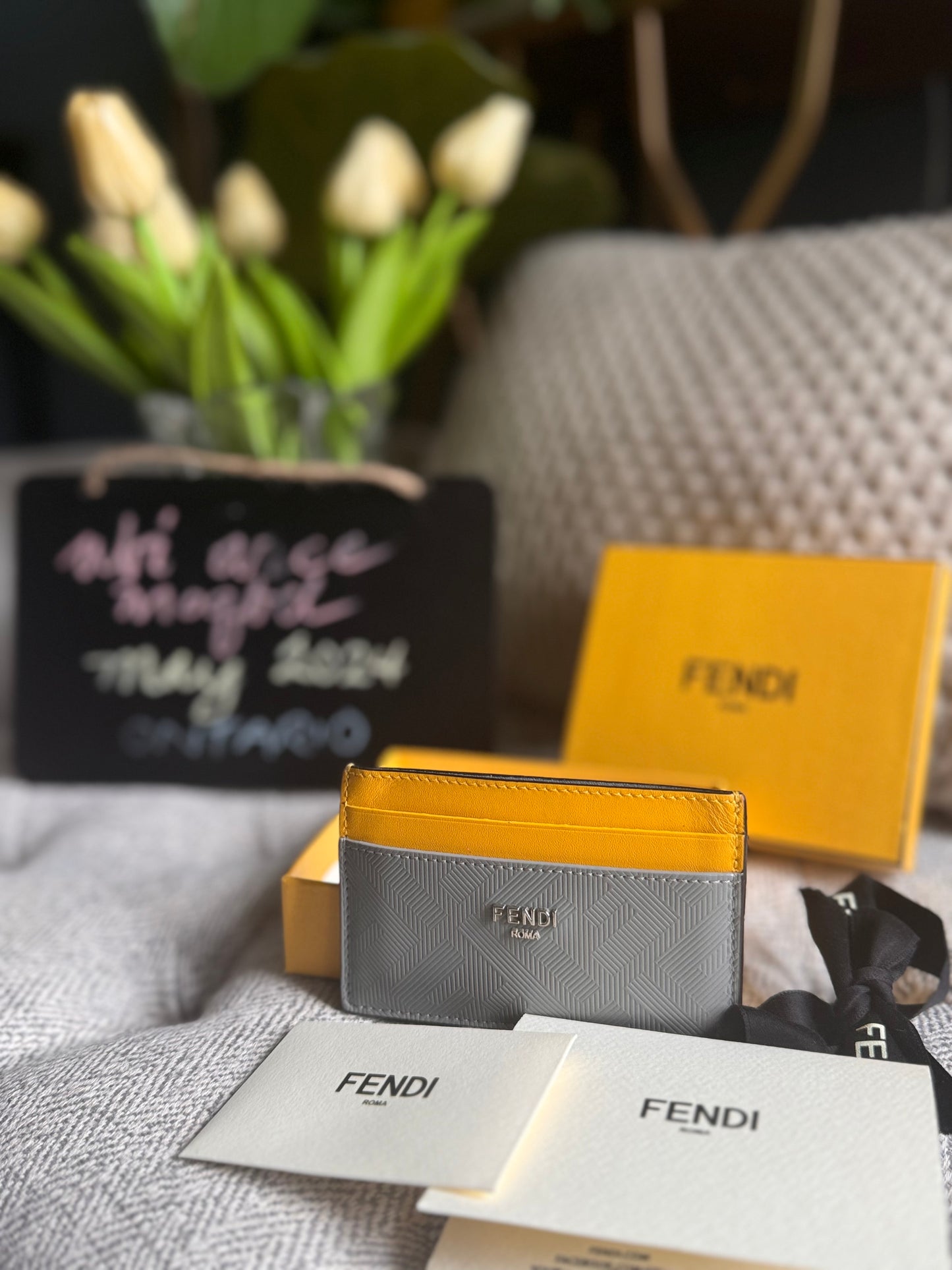 Fendi Logo Cardholder in Leather