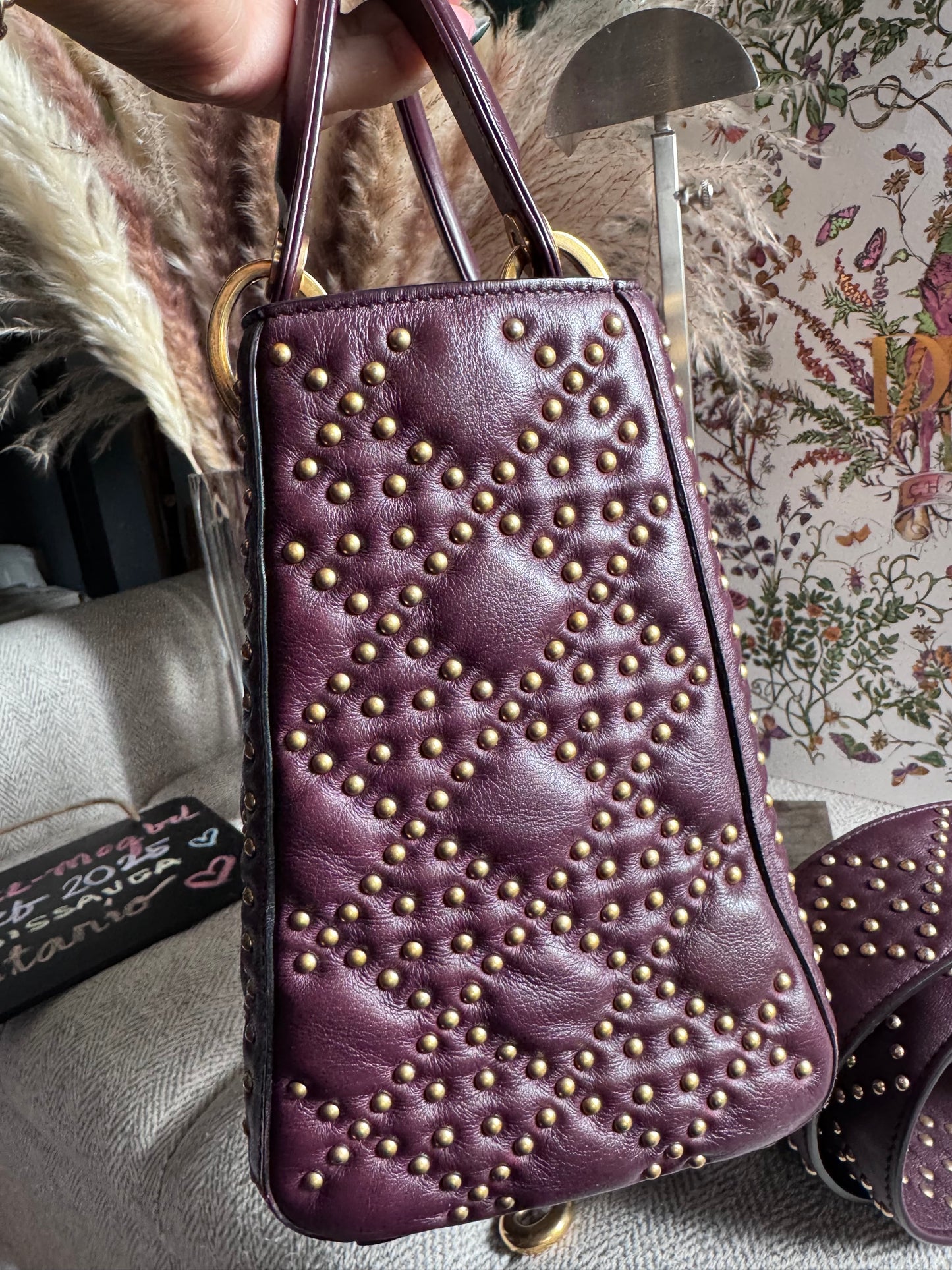 Dior Medium Cannage Studded Lady Dior