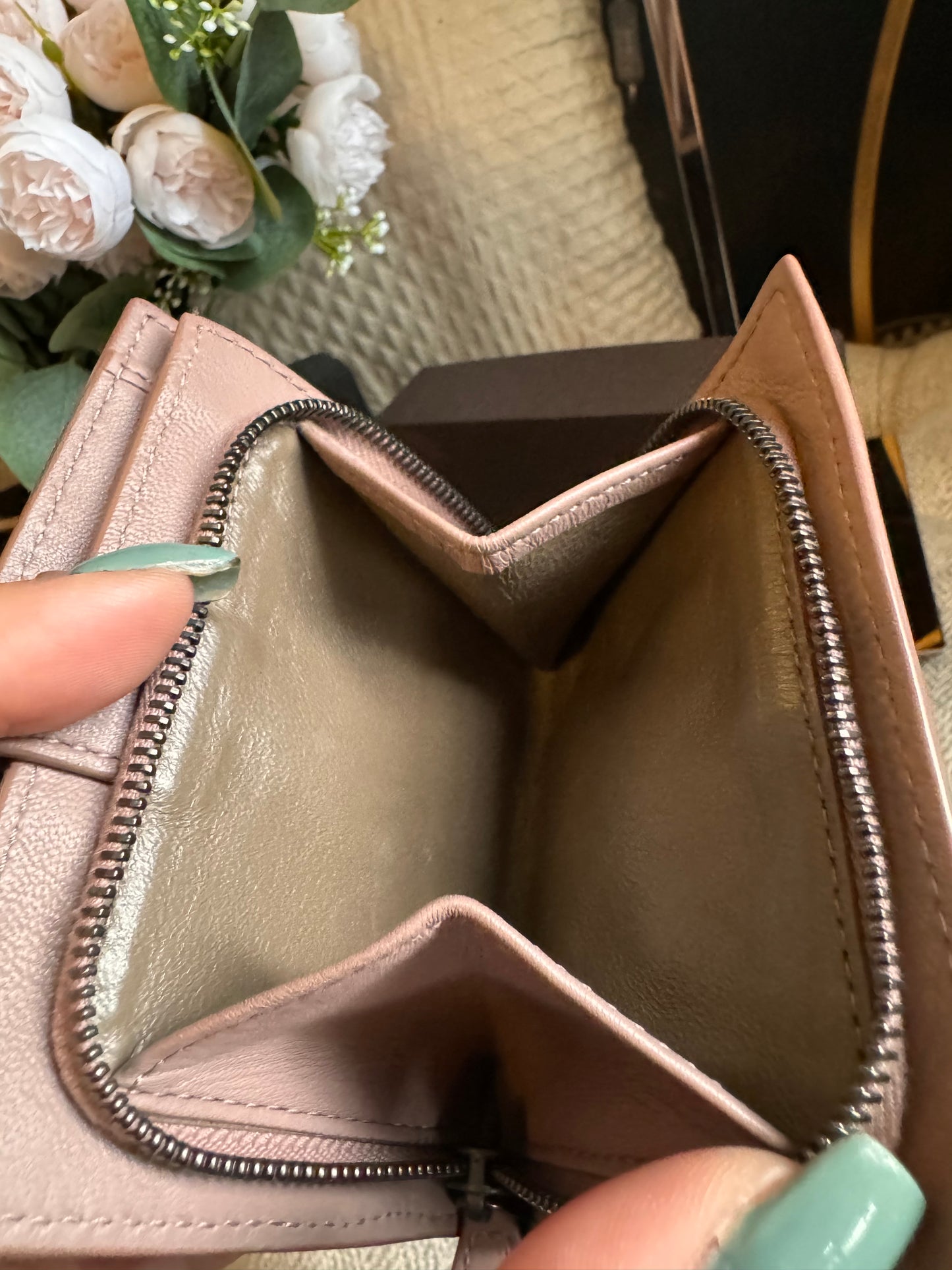 Bottega Veneta Compact Wallet in blush