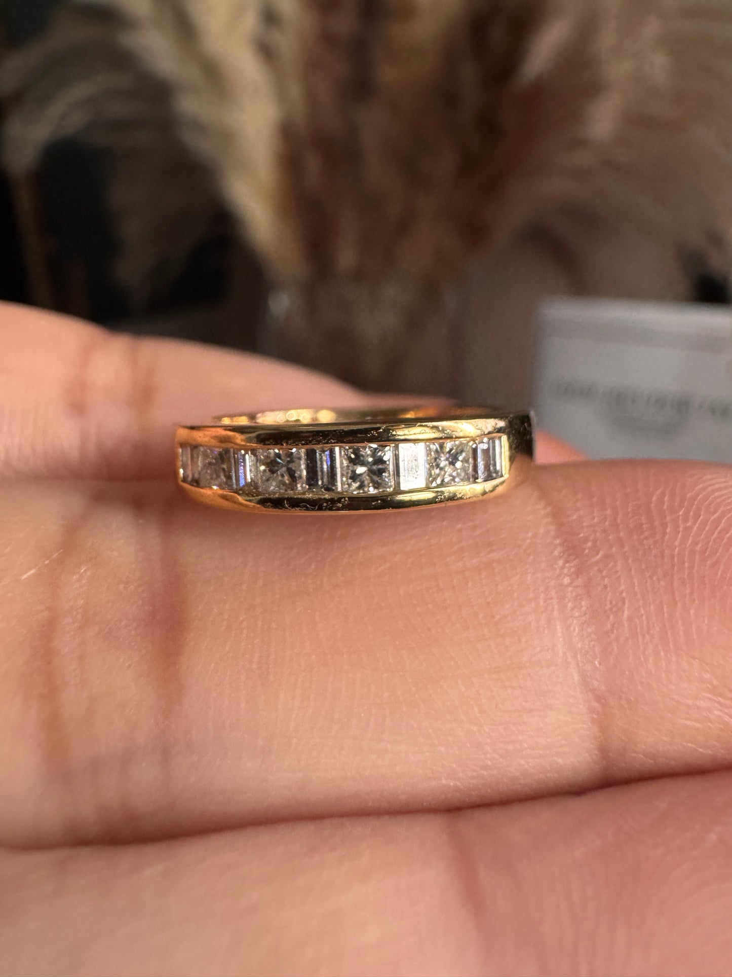 18 k Gold Band with Natural Diamonds