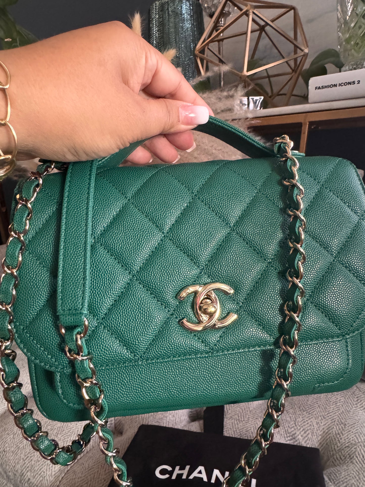 Chanel Business Affinity in gorgeous Green Caviar
