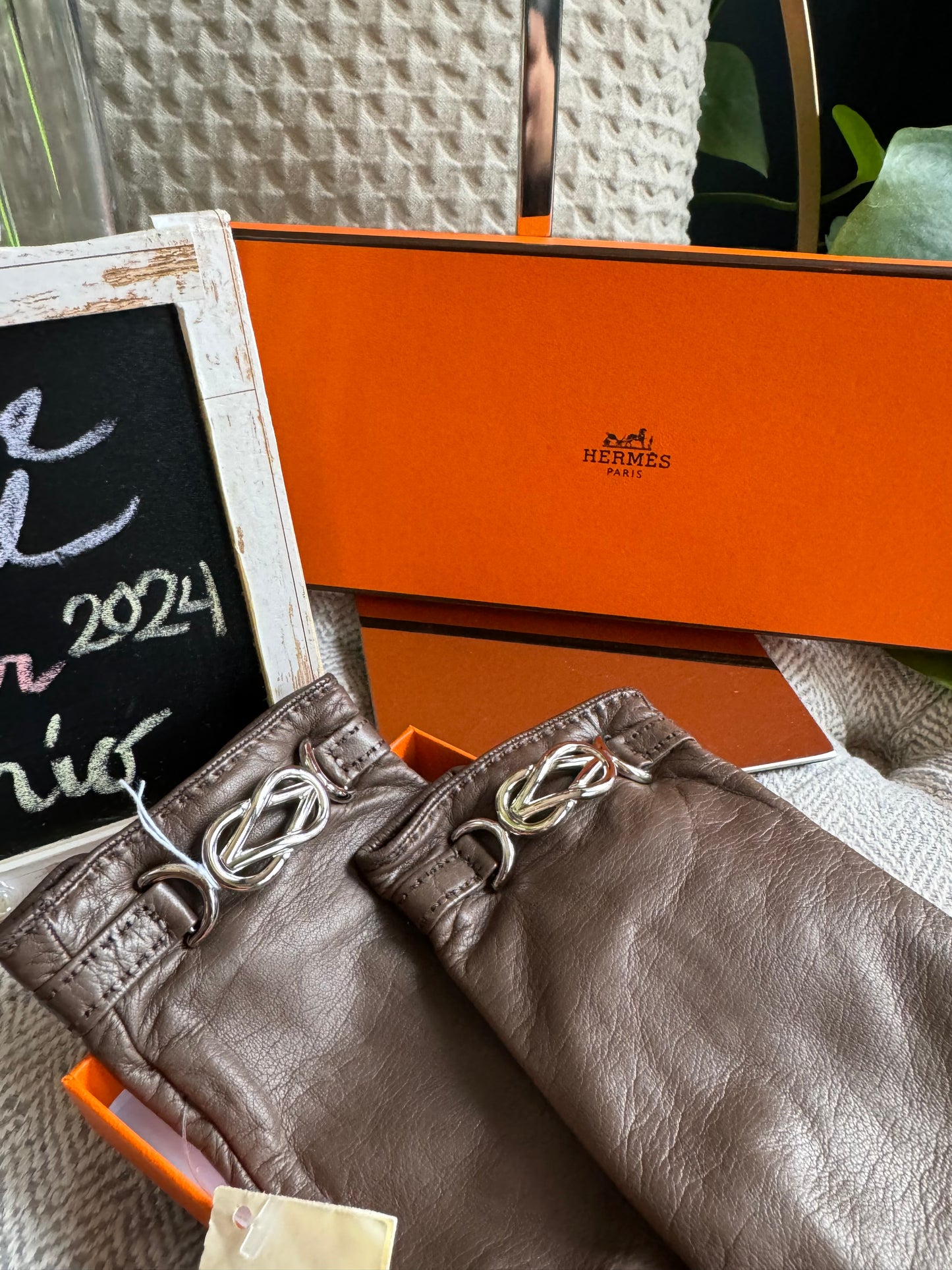 Hermes Fantaisie Leather Gloves