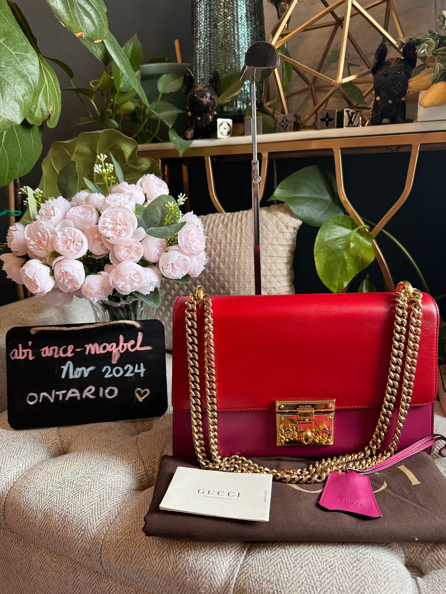 GUCCI Calfskin Medium Padlock Shoulder Bag