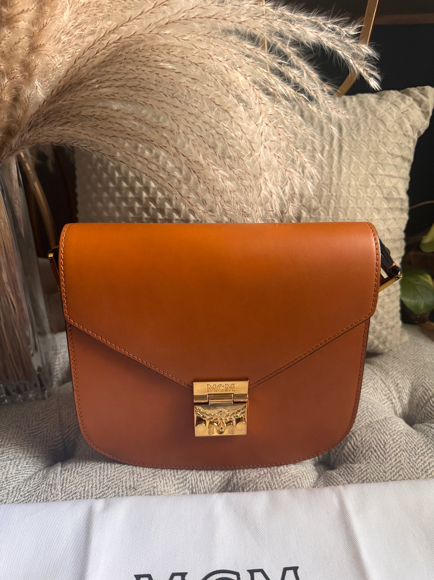 MCM Calfskin Patricia Leather Crossbody