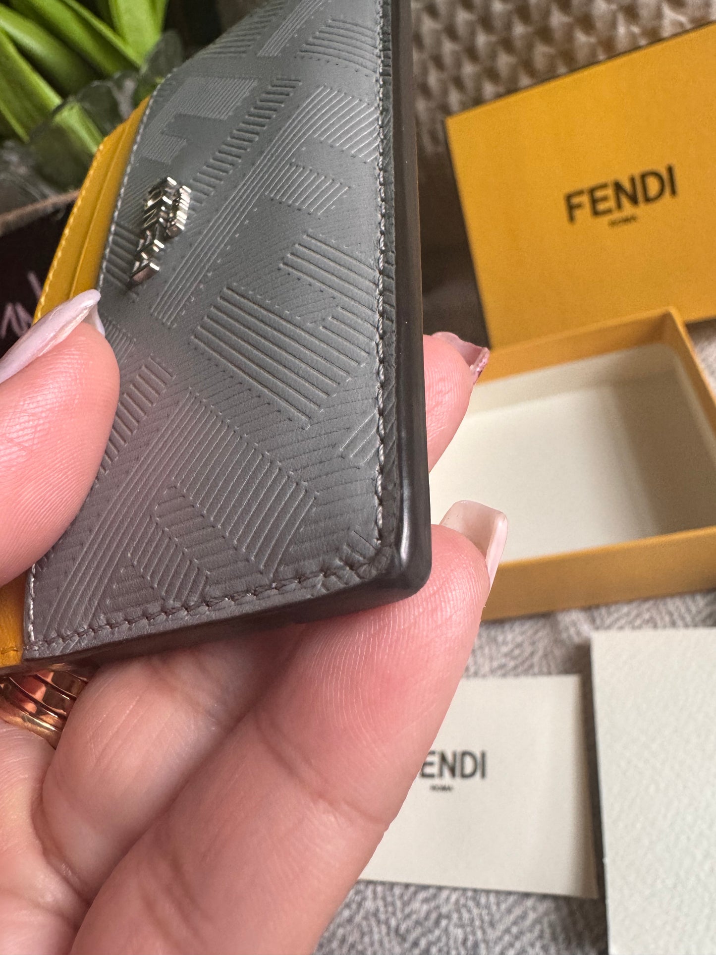 Fendi Logo Cardholder in Leather