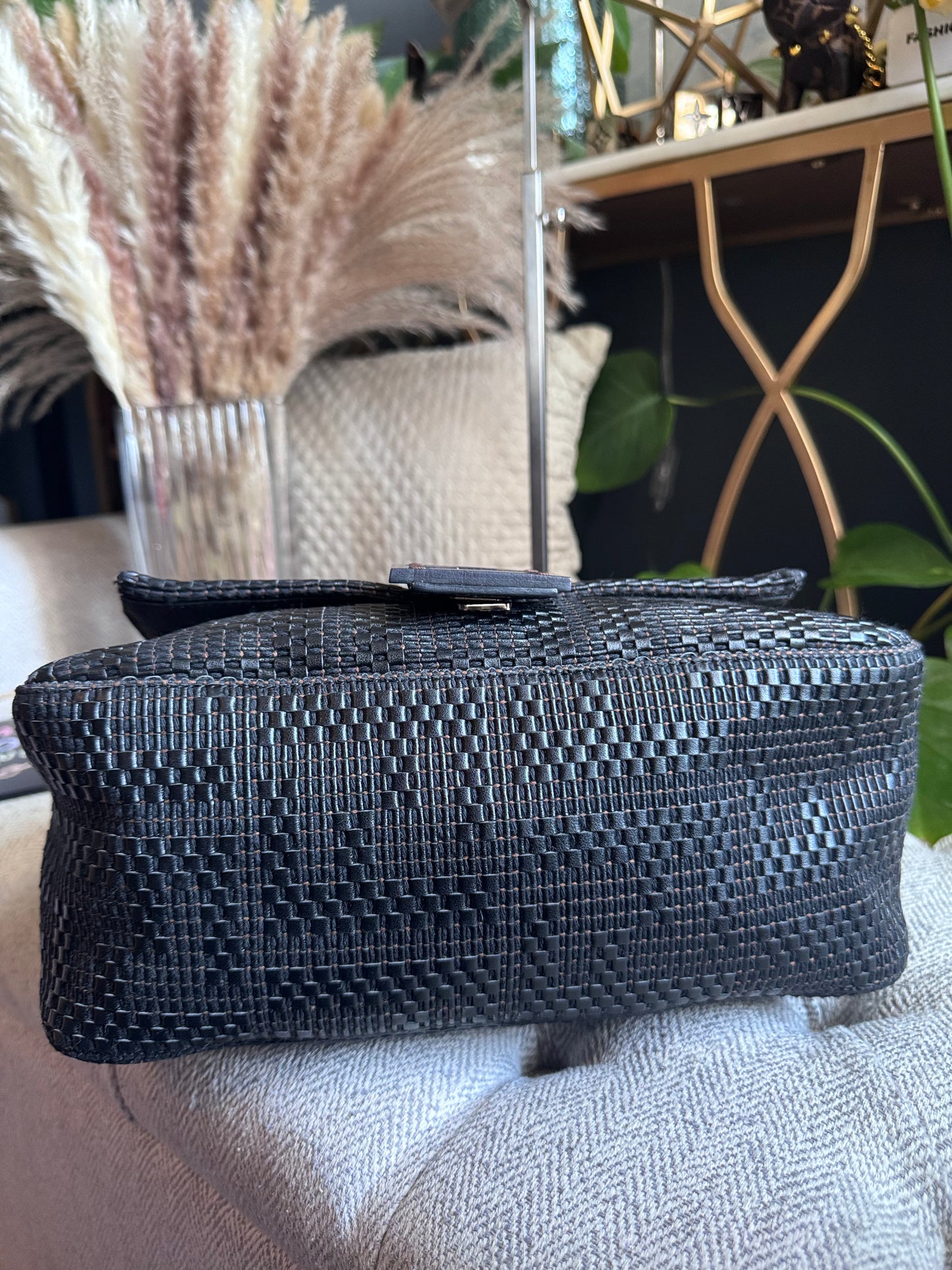 Fendi Leather Weave Mama Baguette