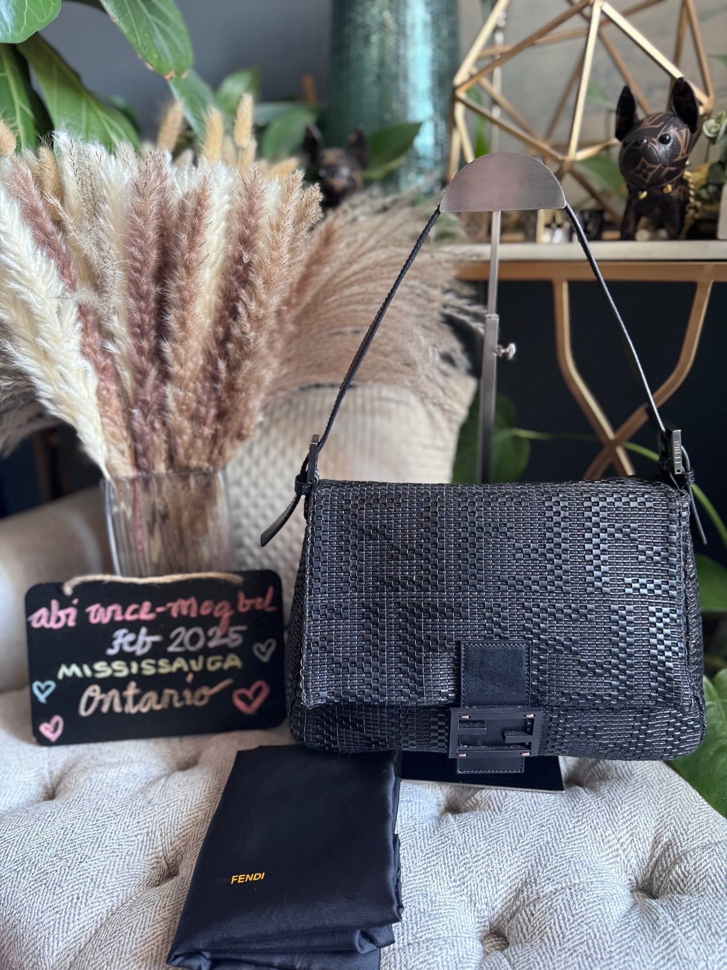 Fendi Leather Weave Mama Baguette