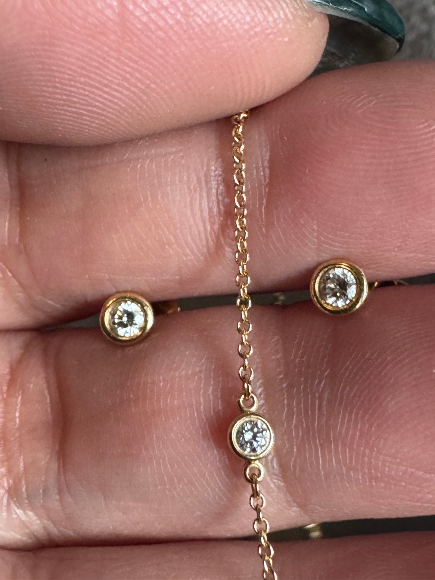 Tiffany&Co 18k Elsa Peretti Diamond by the Yard Earrings
