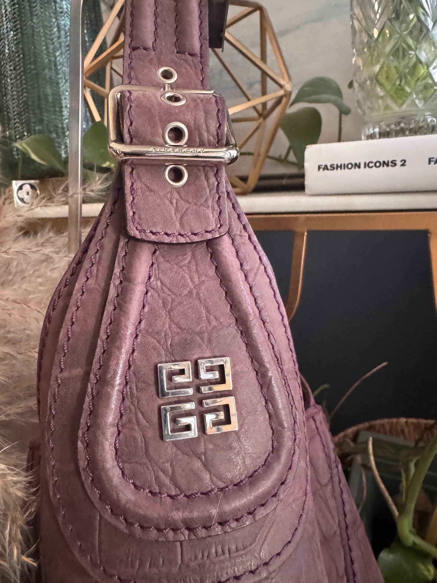 Givenchy Croc Embossed Calfskin Hobo
