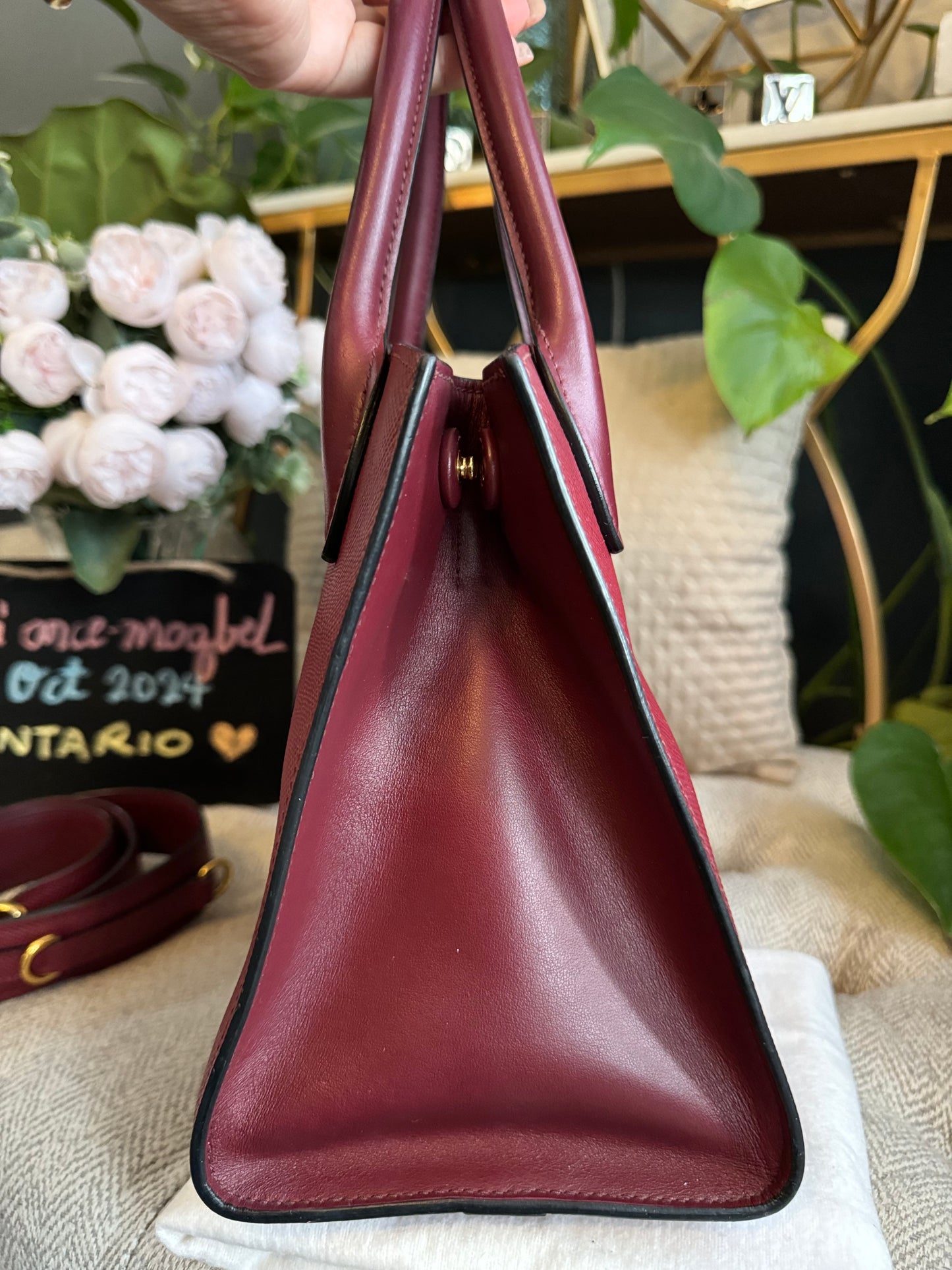 PRADA Saffiano Cuir Small Monochrome Top Handle Tote