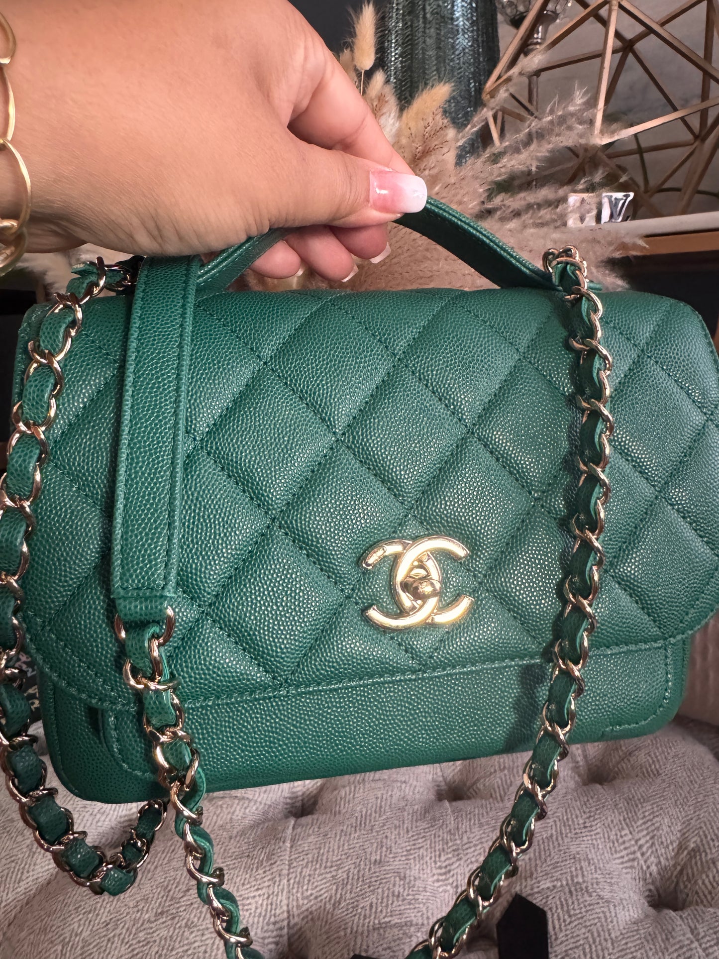 Chanel Business Affinity in gorgeous Green Caviar