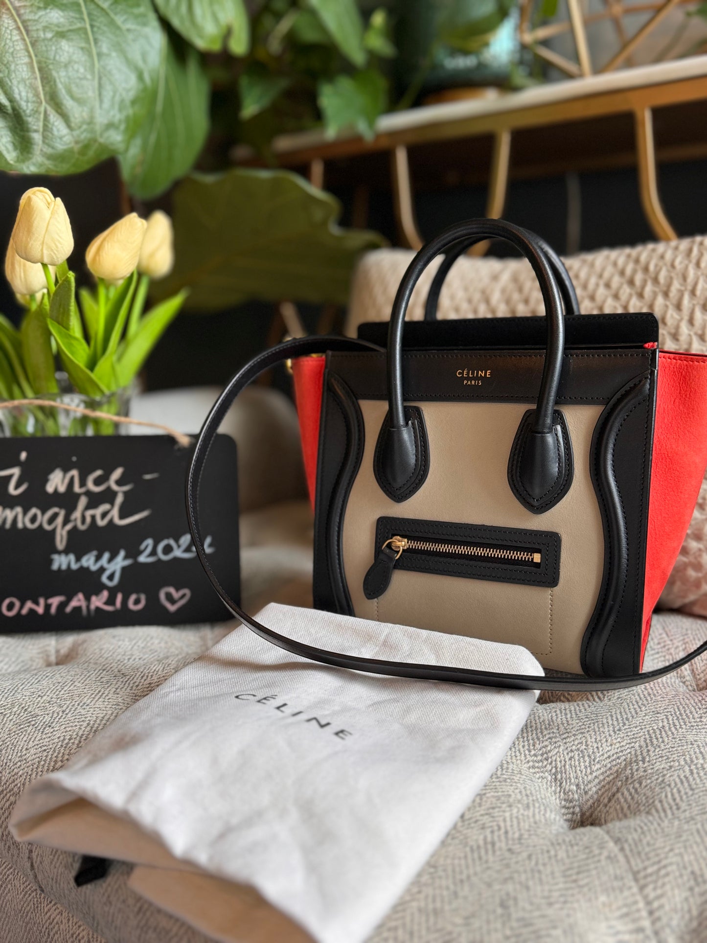 Celine Nano Luggage in TriColour