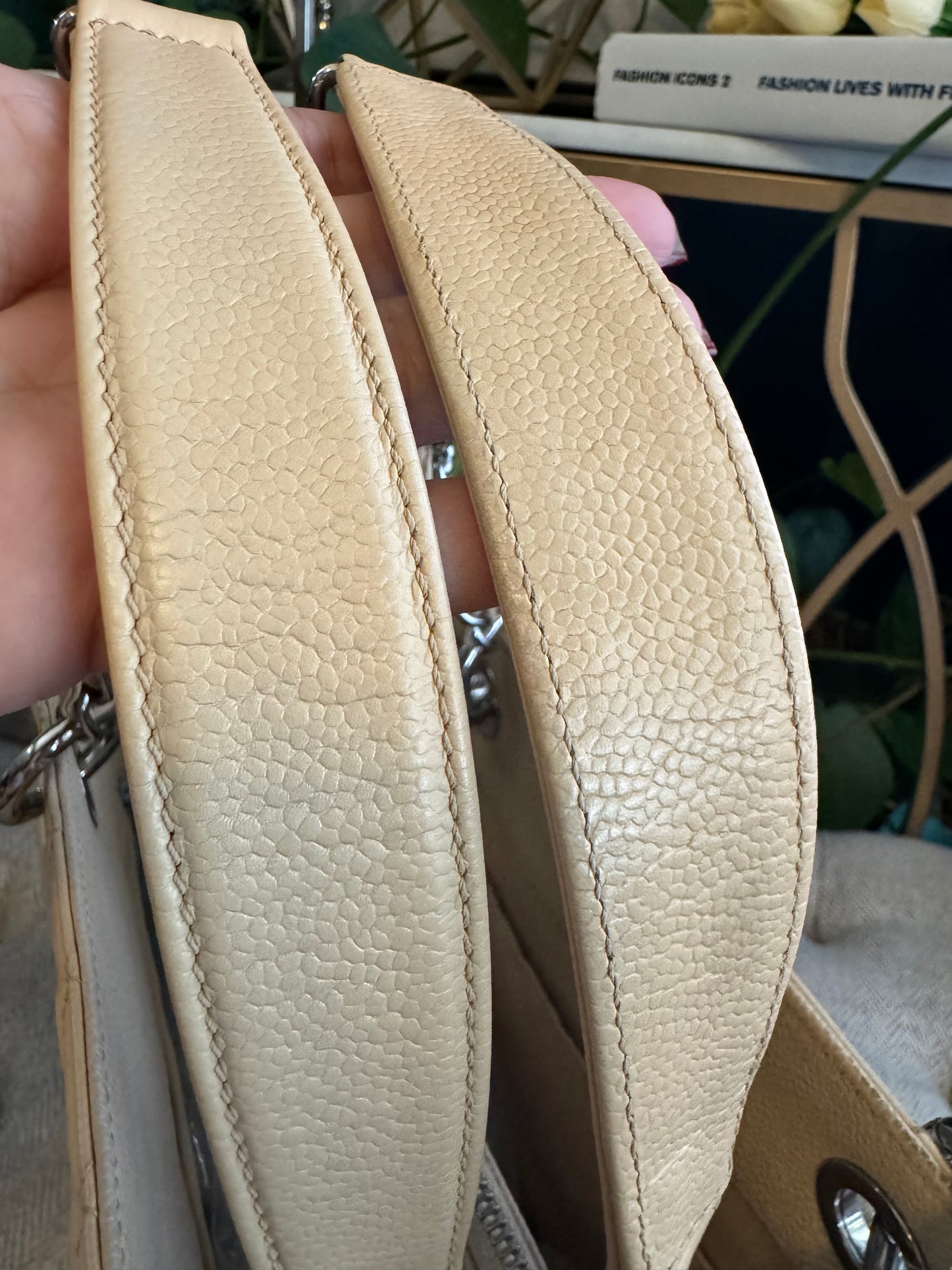 Chanel Beige Caviar GST with Silver Hardware
