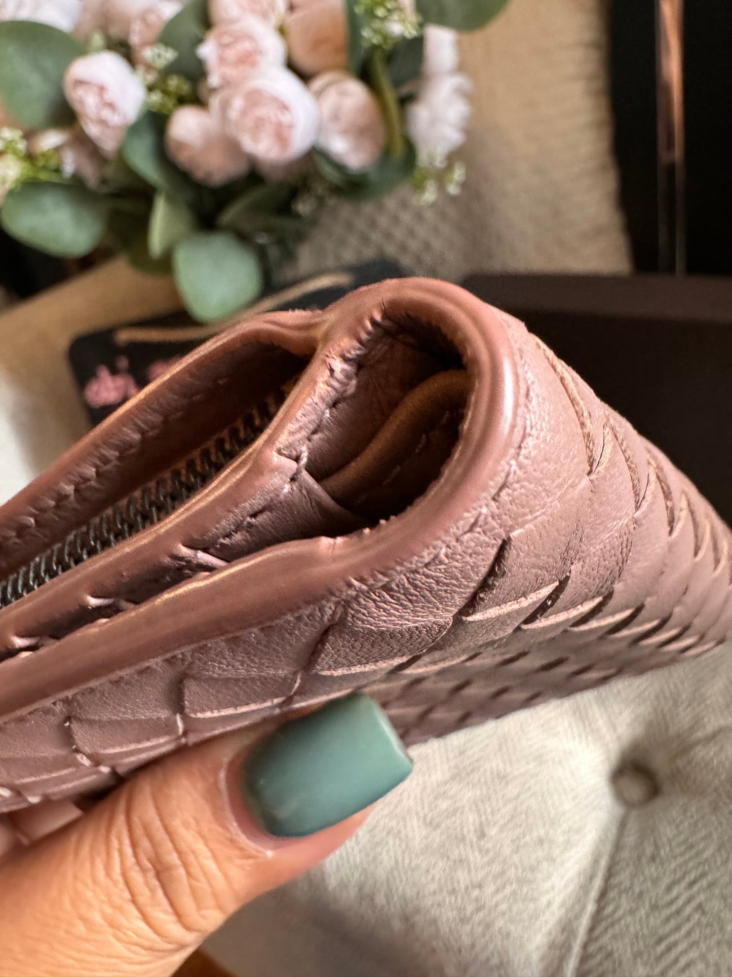 Bottega Veneta Compact Wallet in blush