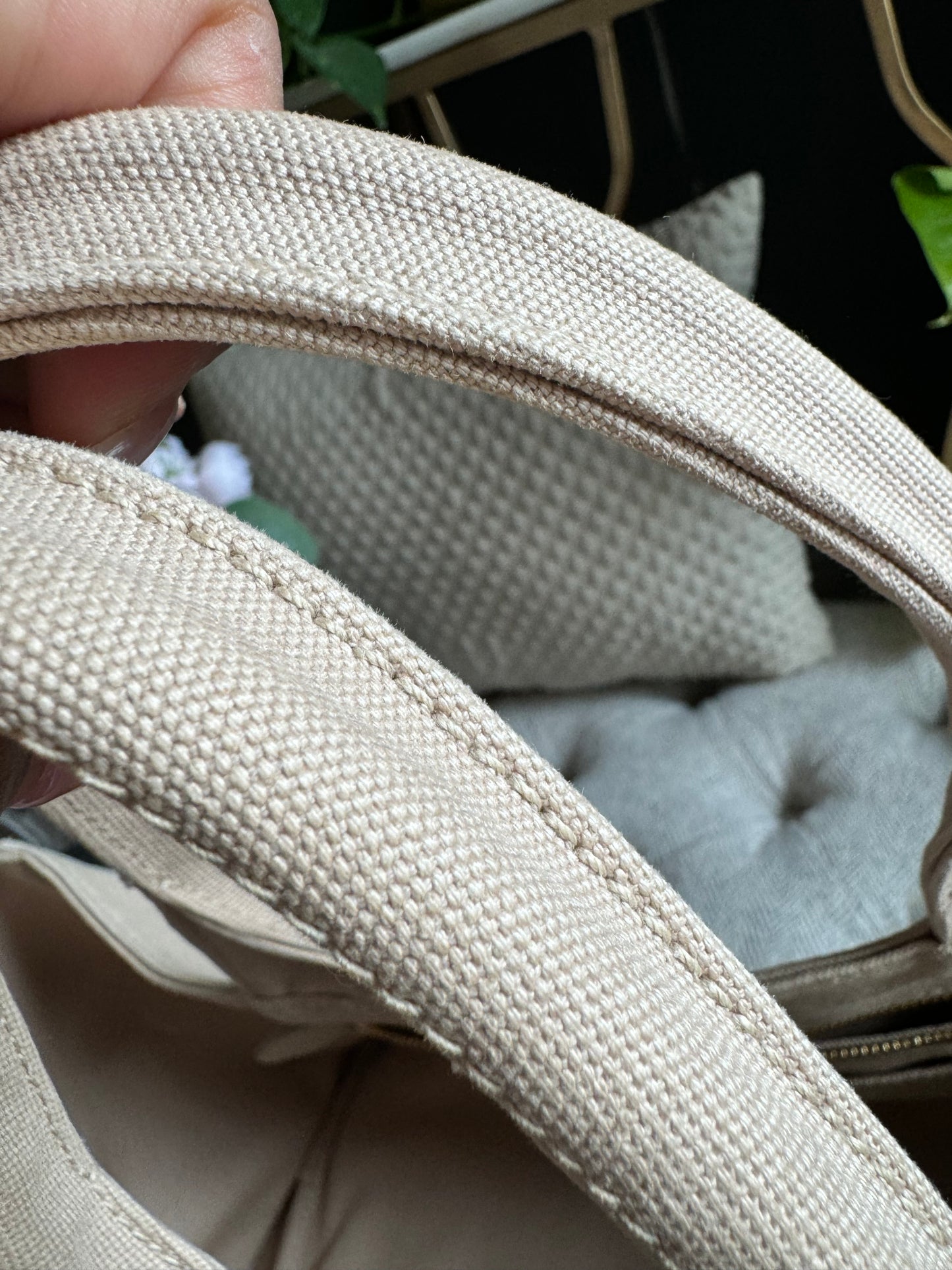 Prada Studded Canapa Tote