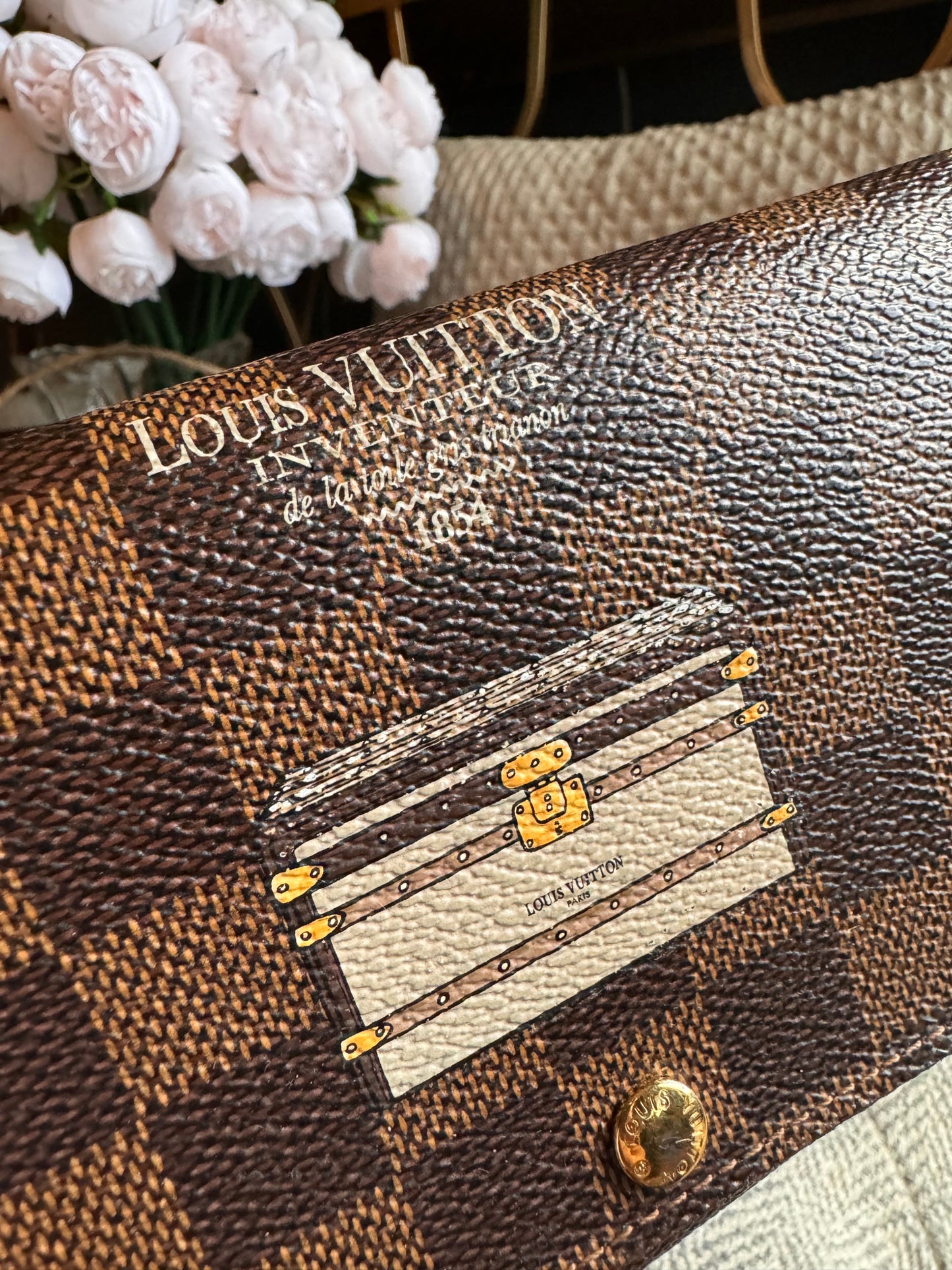 Louis Vuitton Damier Ebene Trunks and Locks Sarah Wallet