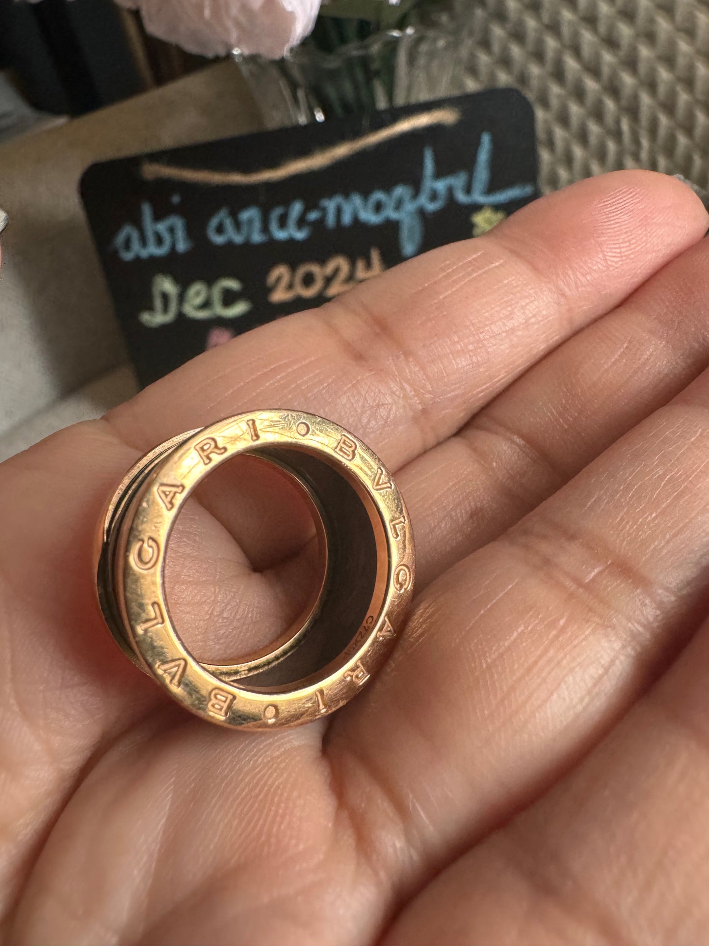 Bulgari B Zero 1 Ring in Rose Gold and Black Ceramic