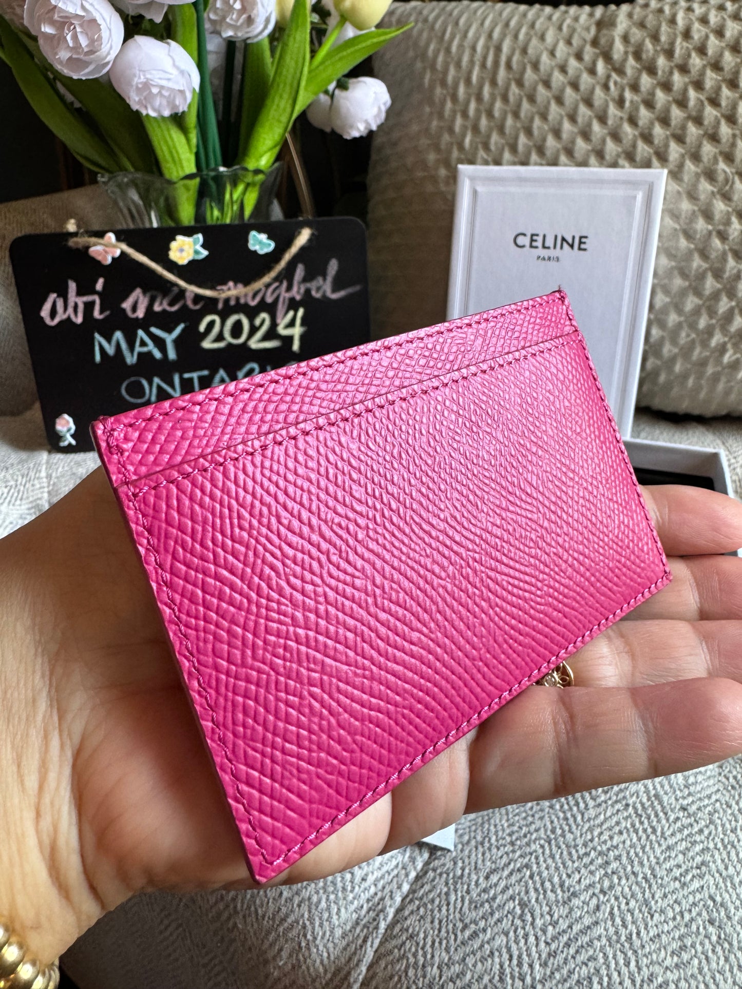 Celine Grained Calfskin cardholder