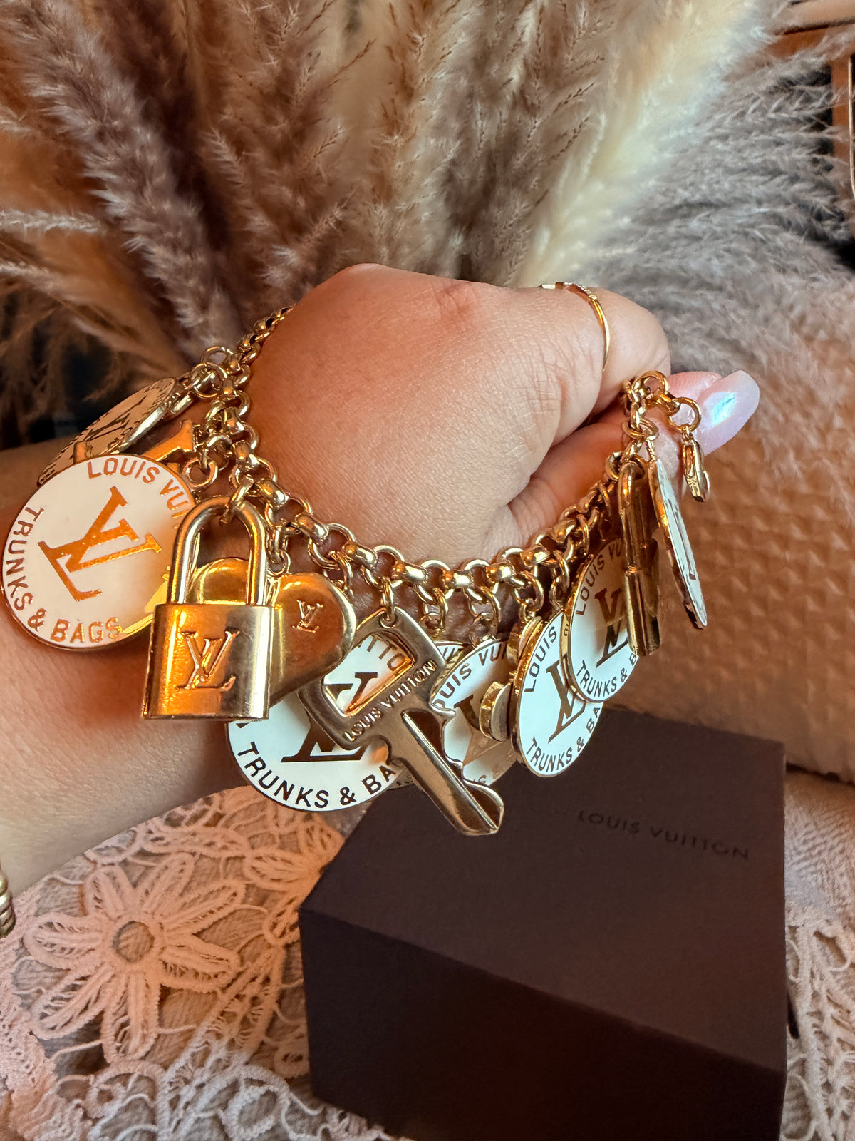 Louis Vuitton Trunks Breloques Charm Bracelet-Retired