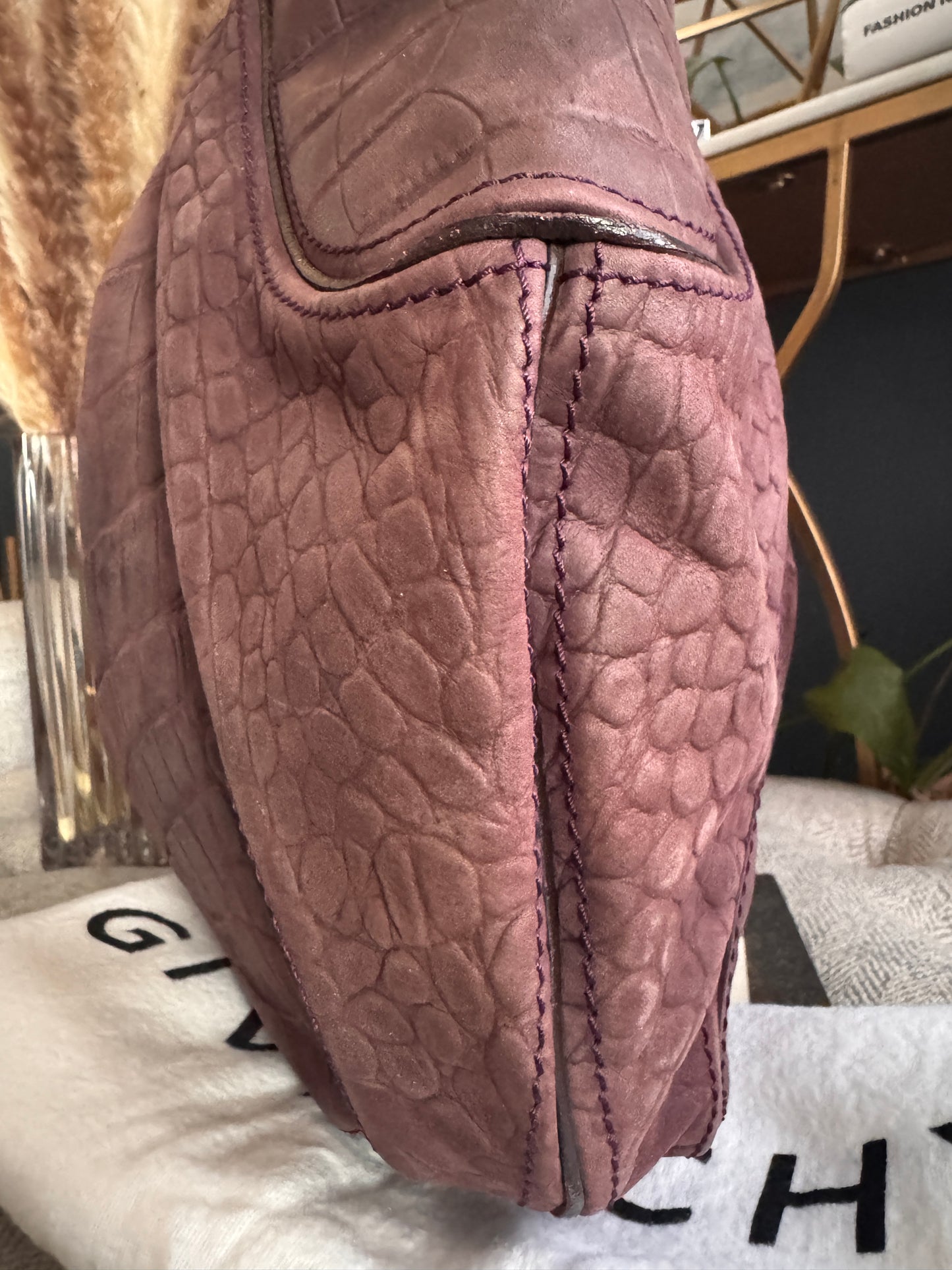 Givenchy Croc Embossed Calfskin Hobo