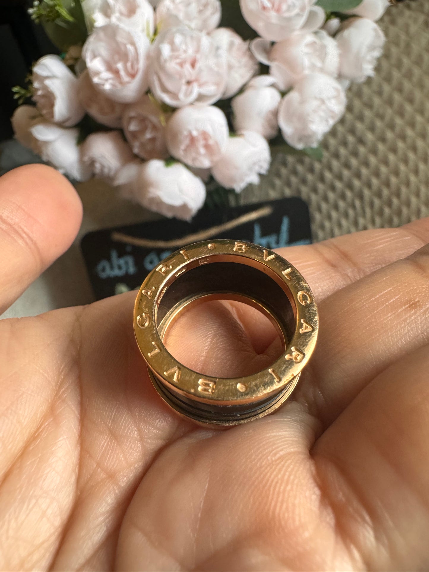 Bulgari B Zero 1 Ring in Rose Gold and Black Ceramic