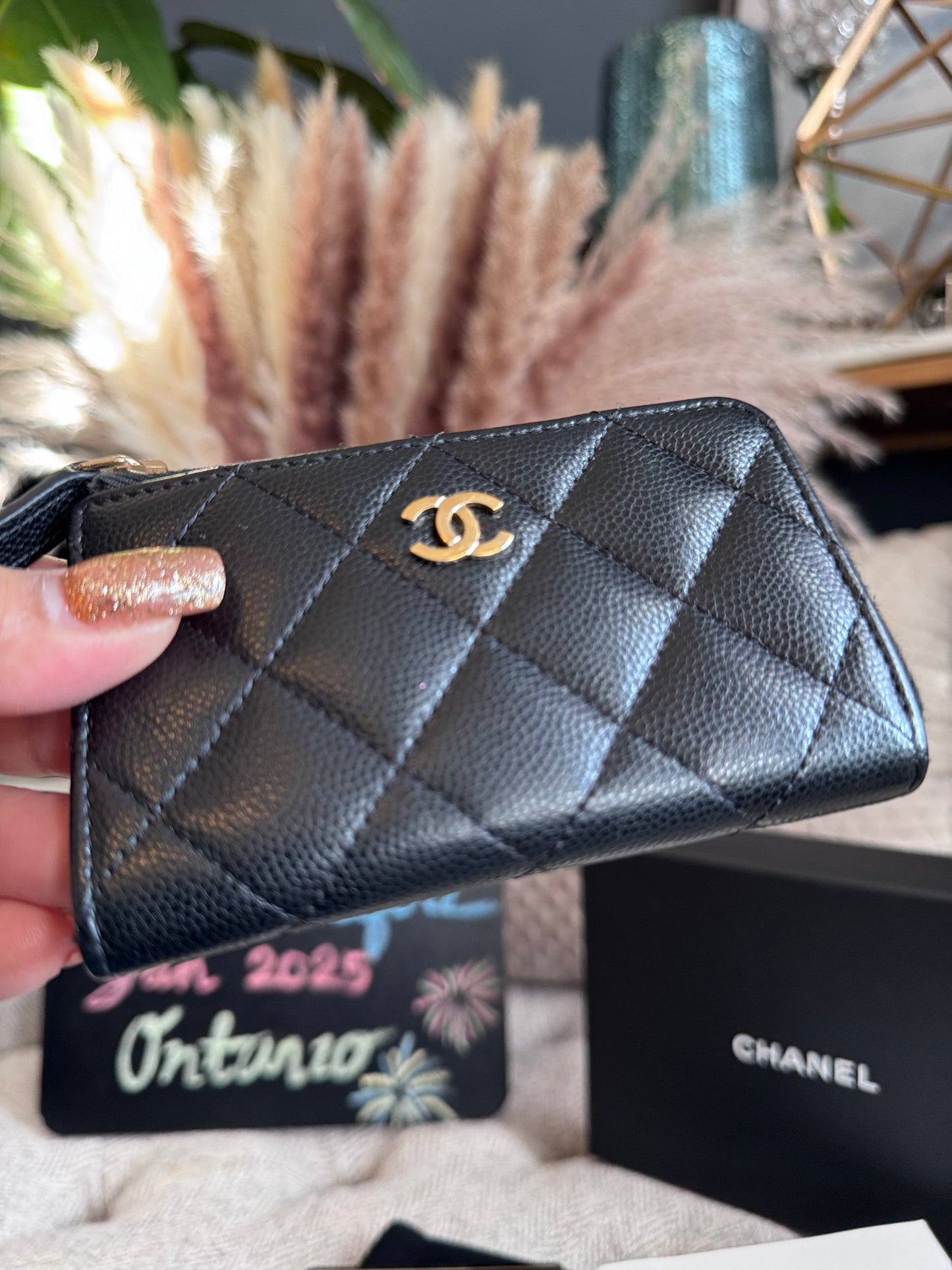 CHANEL Caviar Quilted Zipped Key Holder Case