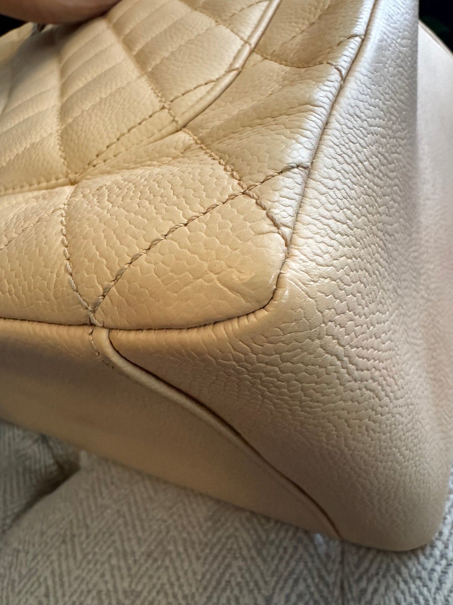 Chanel Beige Caviar GST with Silver Hardware
